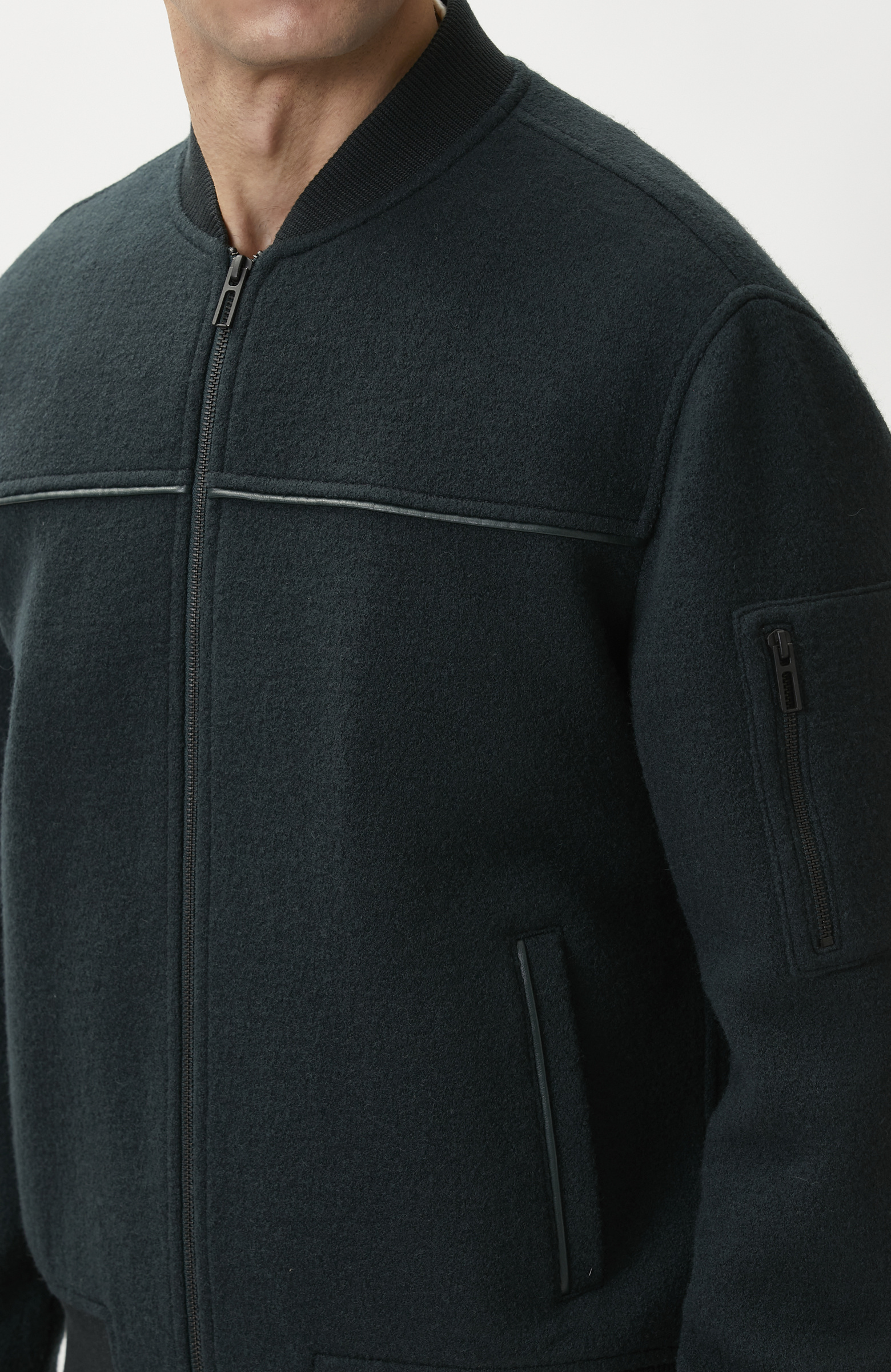 Yeşil Yün Bomber Mont