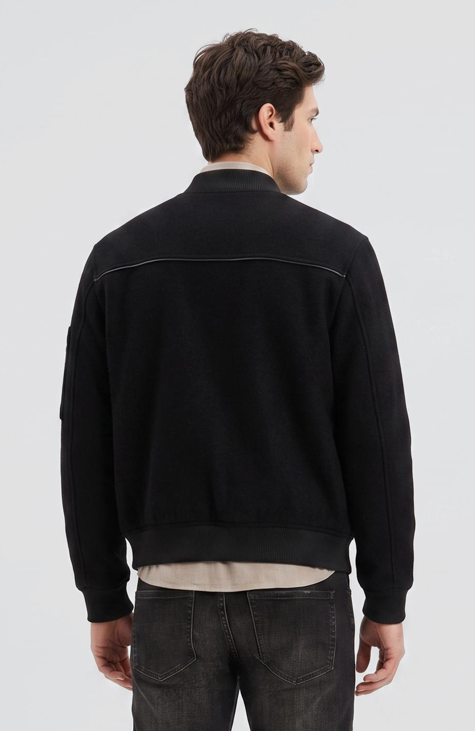 Siyah Yün Bomber Mont