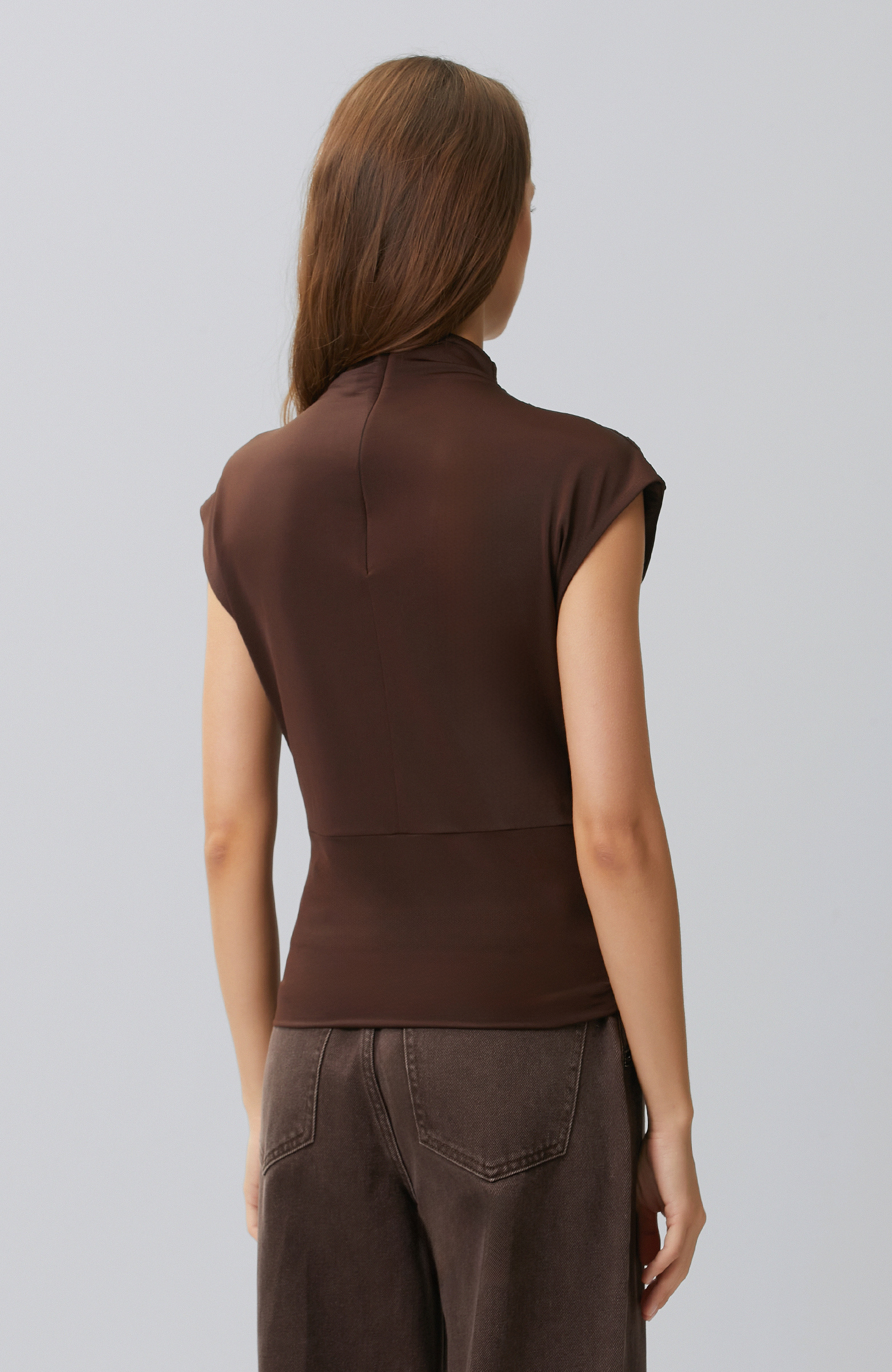 Acı Kahve Drape Detaylı Örme Bluz