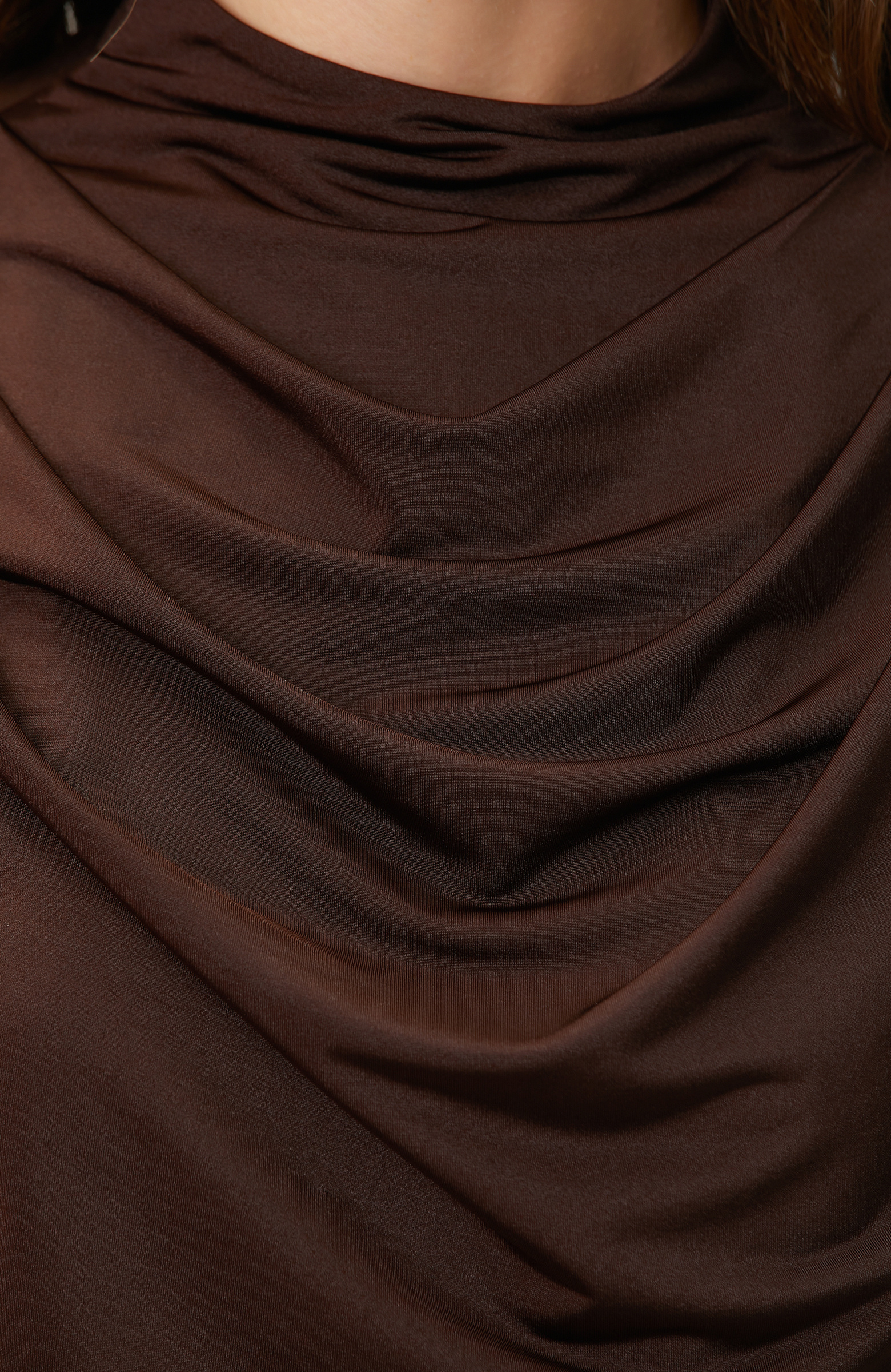 Acı Kahve Drape Detaylı Örme Bluz