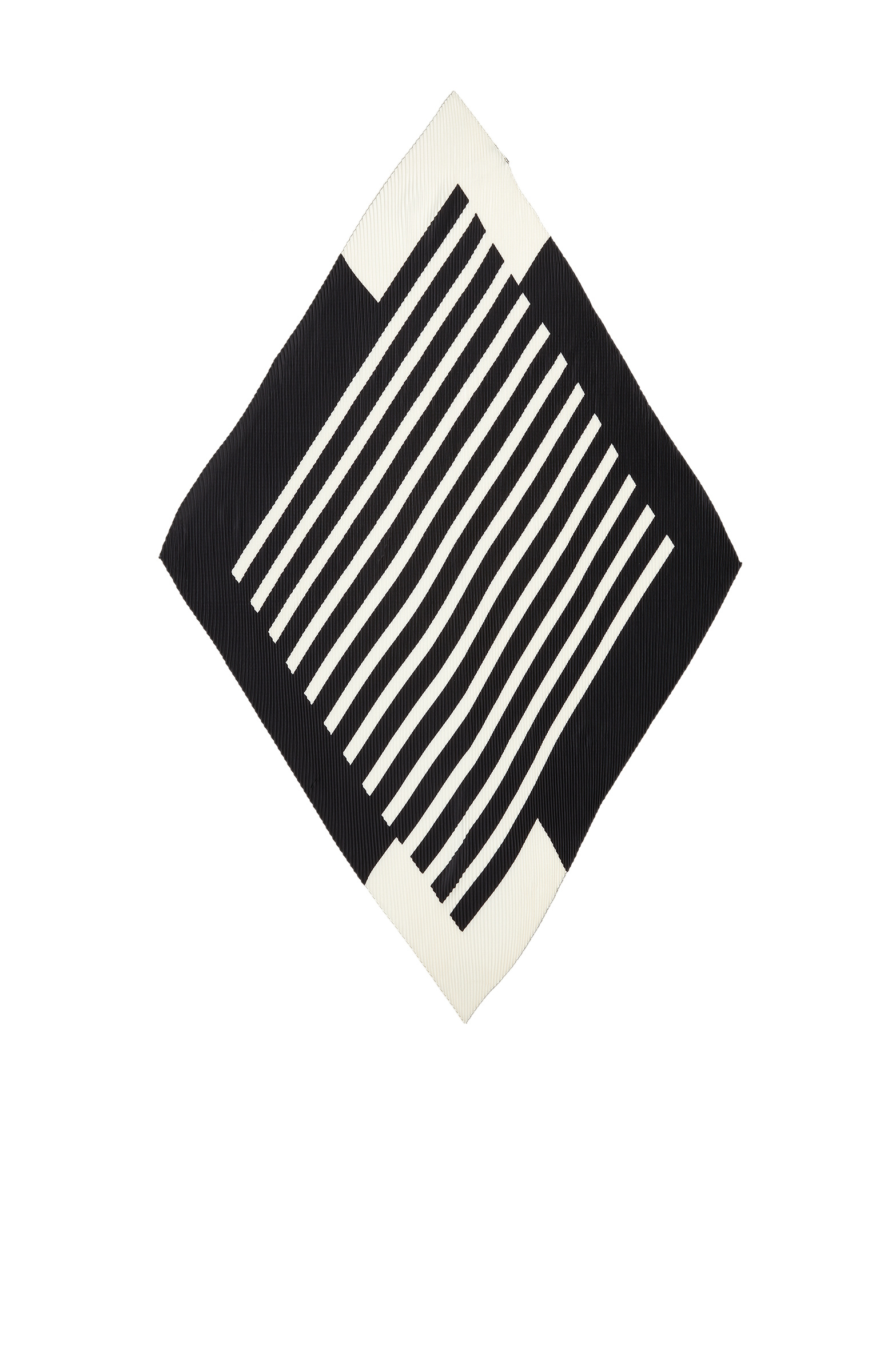 Black and White Pleated Patterned Women's Scarf