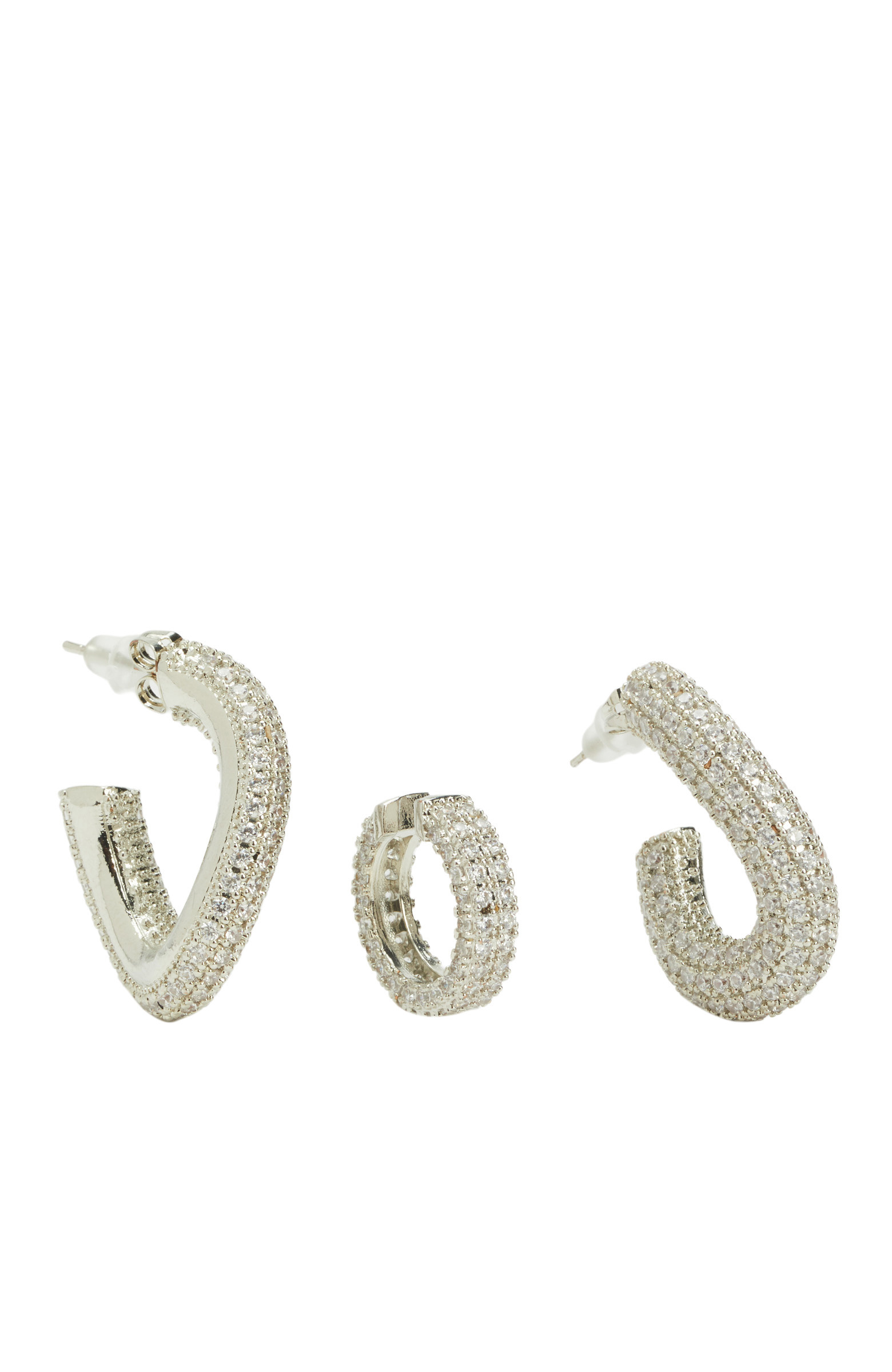 Silver Cuff Detaylı Kadın Halka Küpe