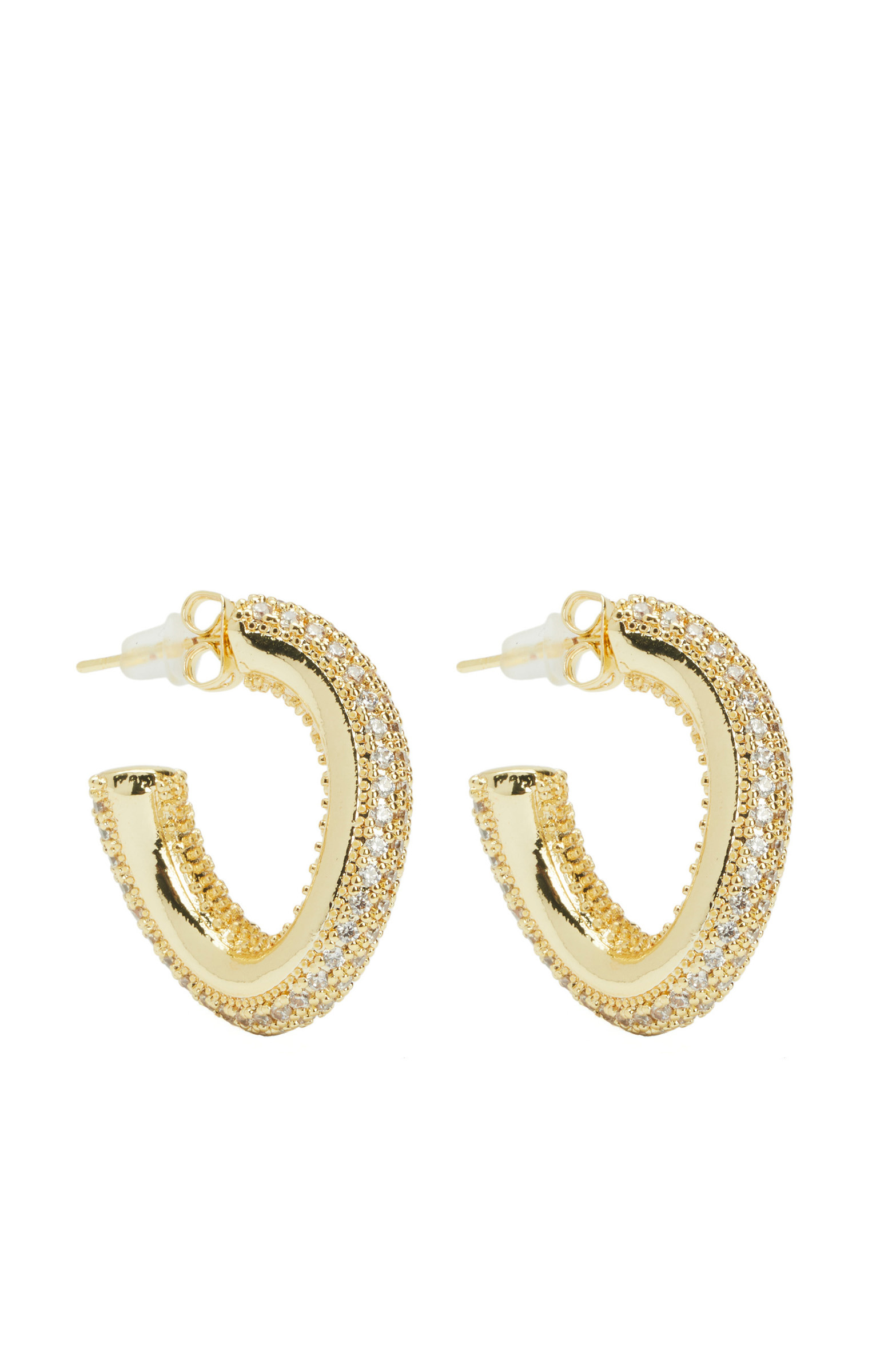 Gold Oval Formlu Kadın Halka Küpe