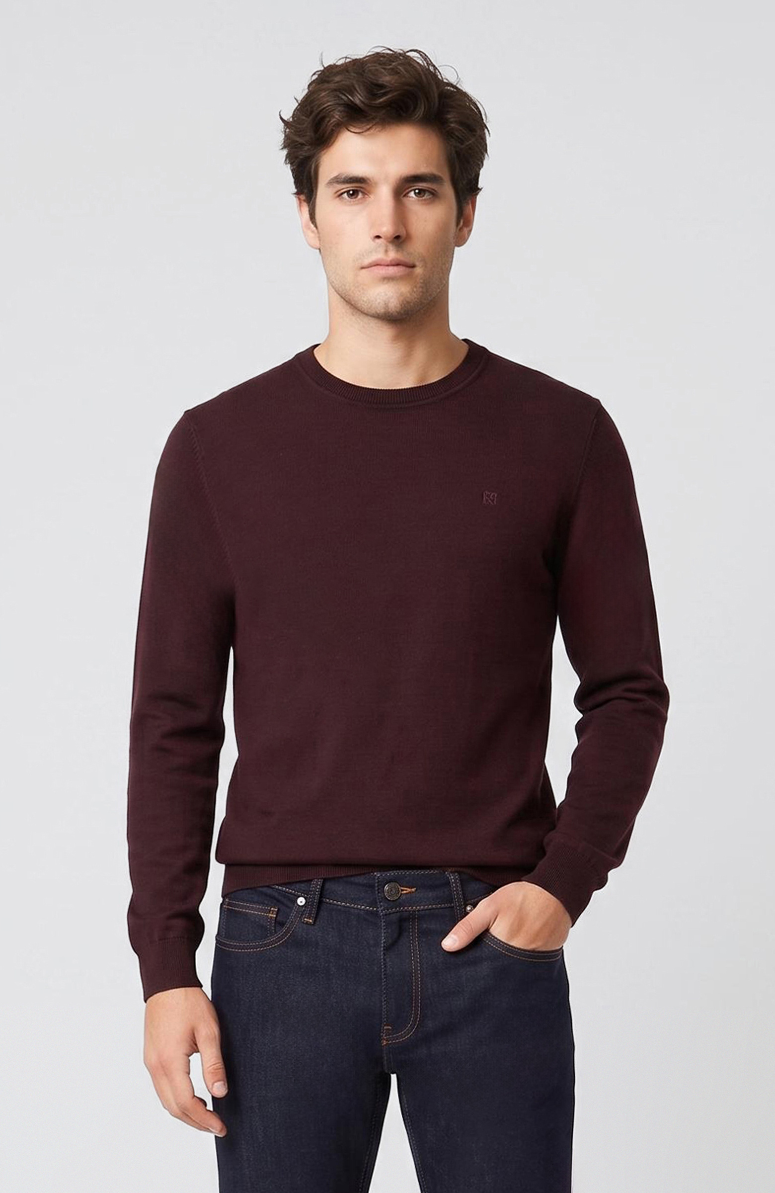 Bordo Basic Bisiklet Yaka Kazak