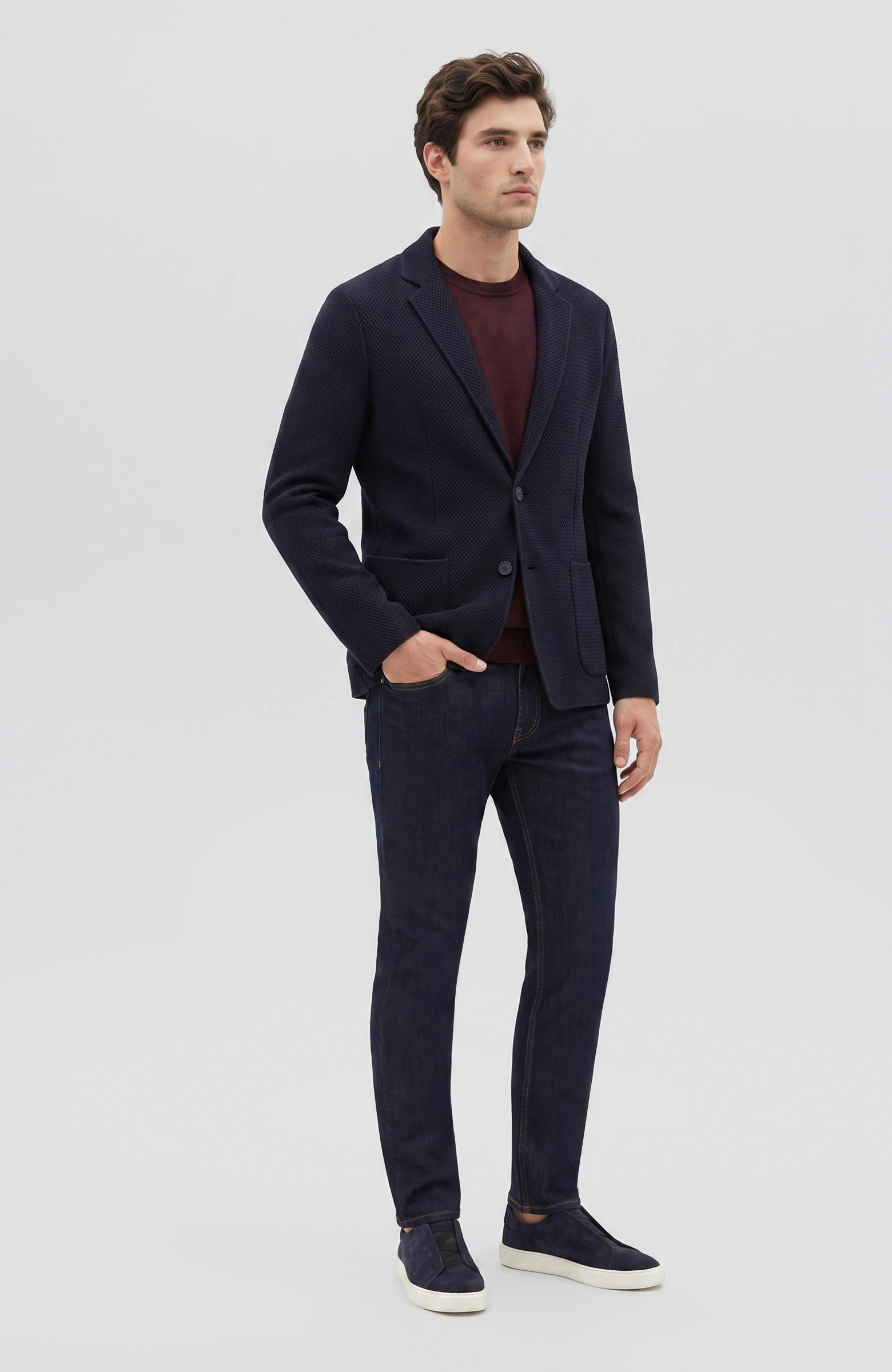 Bordo Basic Bisiklet Yaka Kazak
