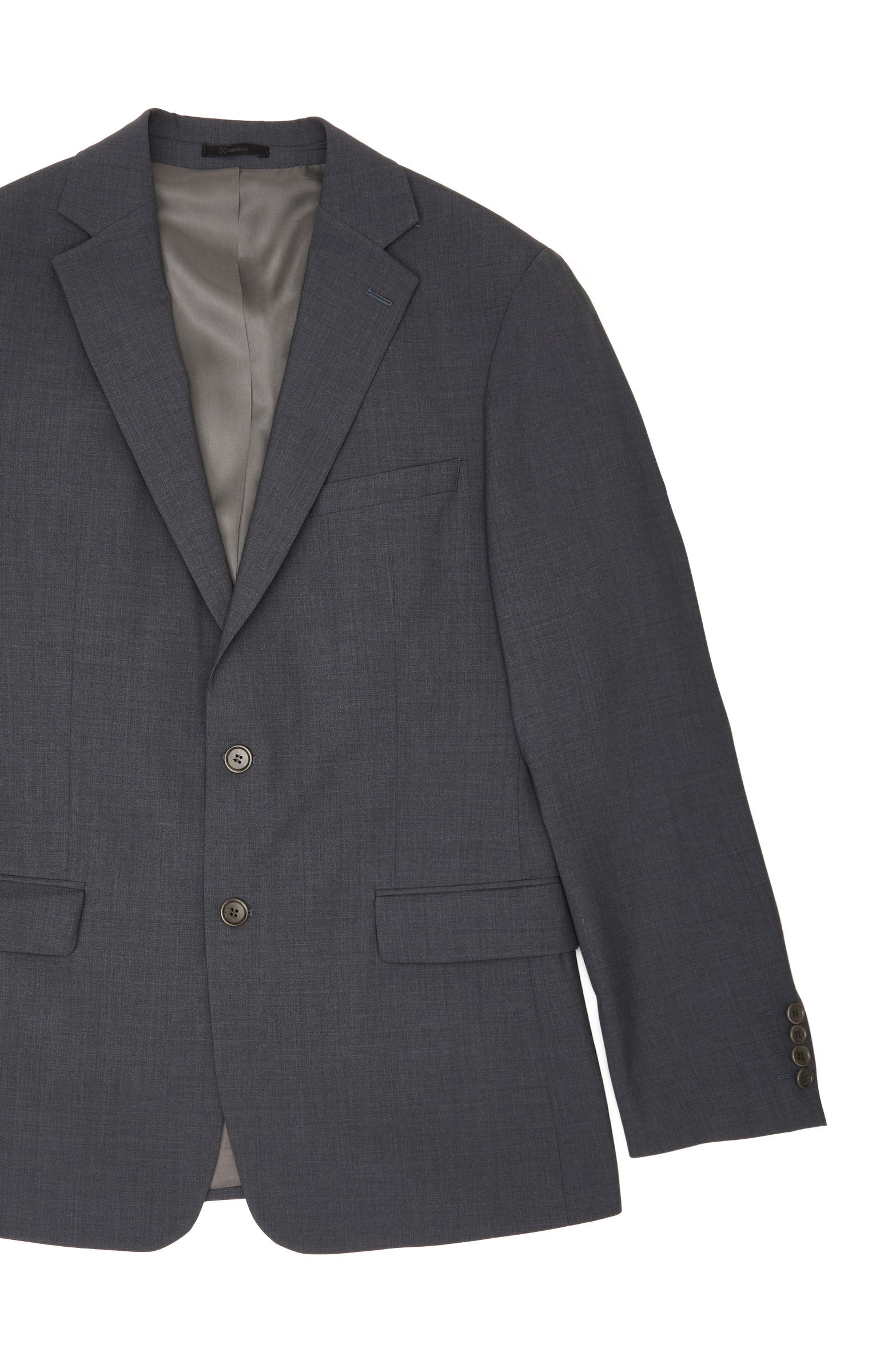 Gri Slim Fit Yün Mix Takım Elbise