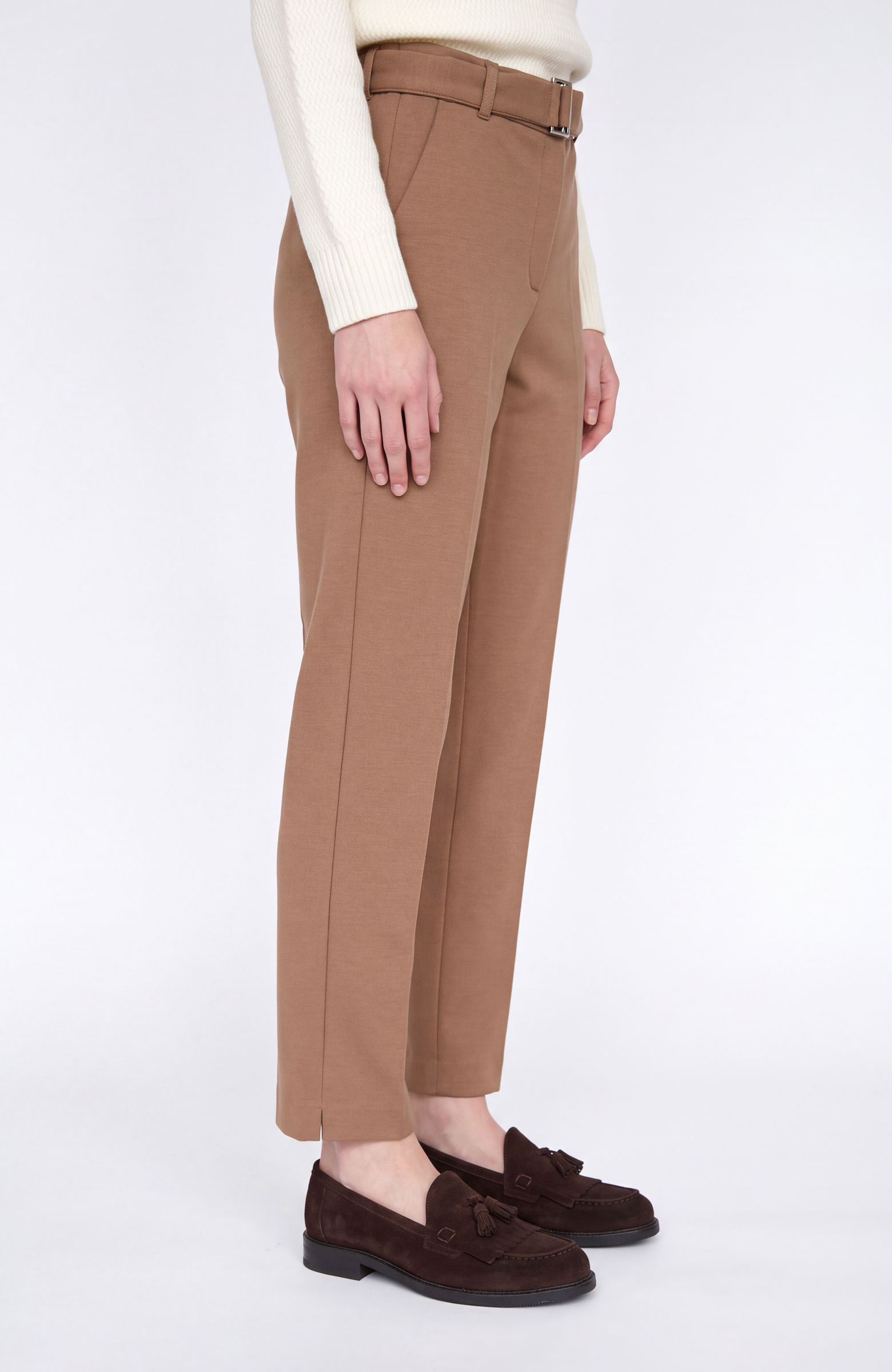 Vizon Kemer Detaylı Örme Casual Pantolon