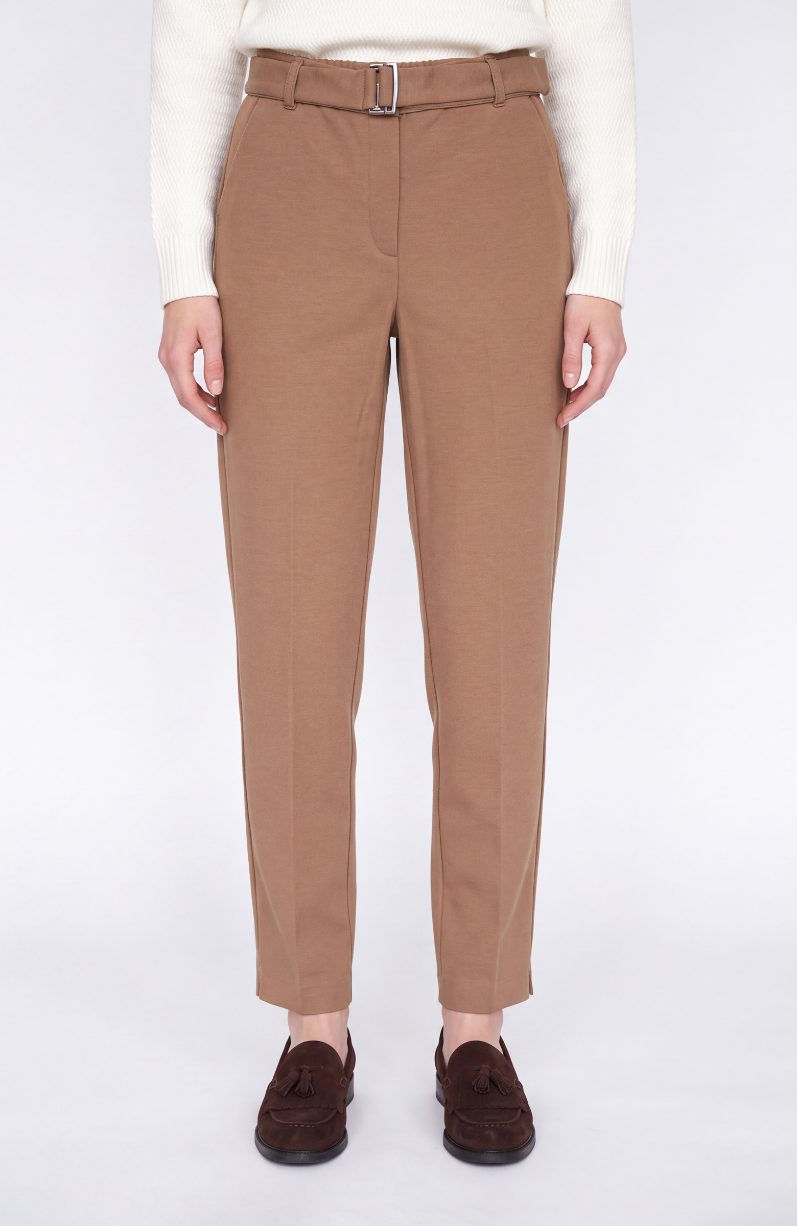 Vizon Kemer Detaylı Örme Casual Pantolon
