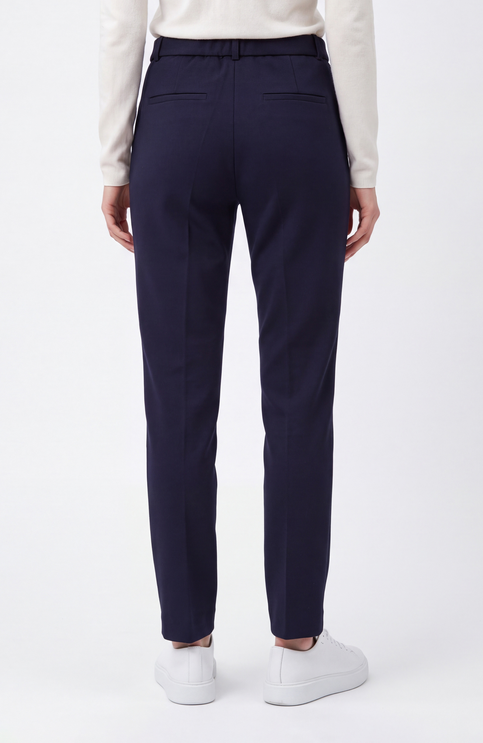 Lacivert Kemer Detaylı Örme Casual Pantolon