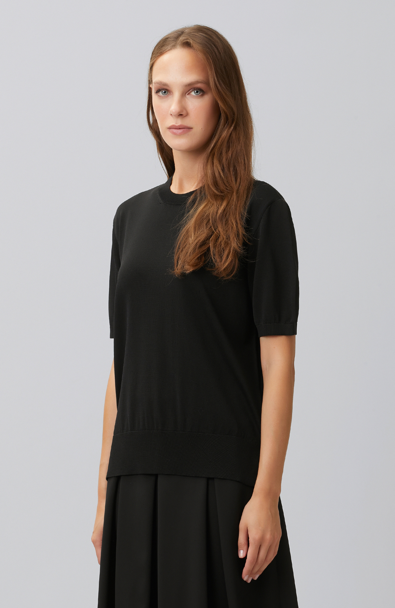 Siyah Rayon Basic Kazak