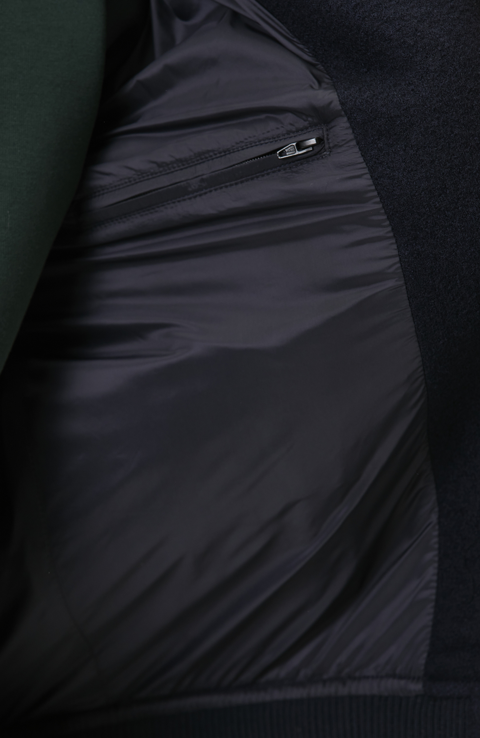 Lacivert Yün Bomber Mont