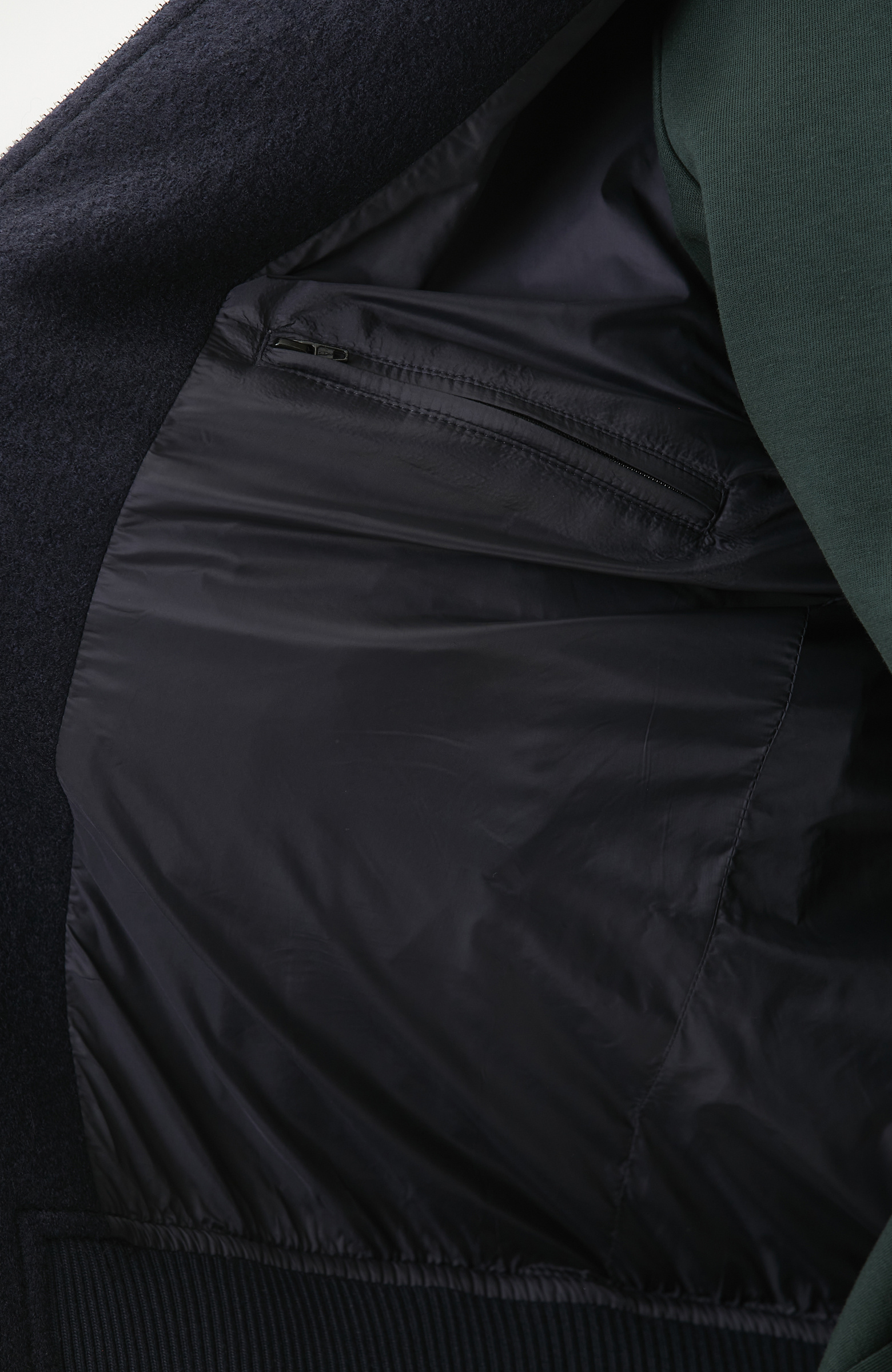 Lacivert Yün Bomber Mont