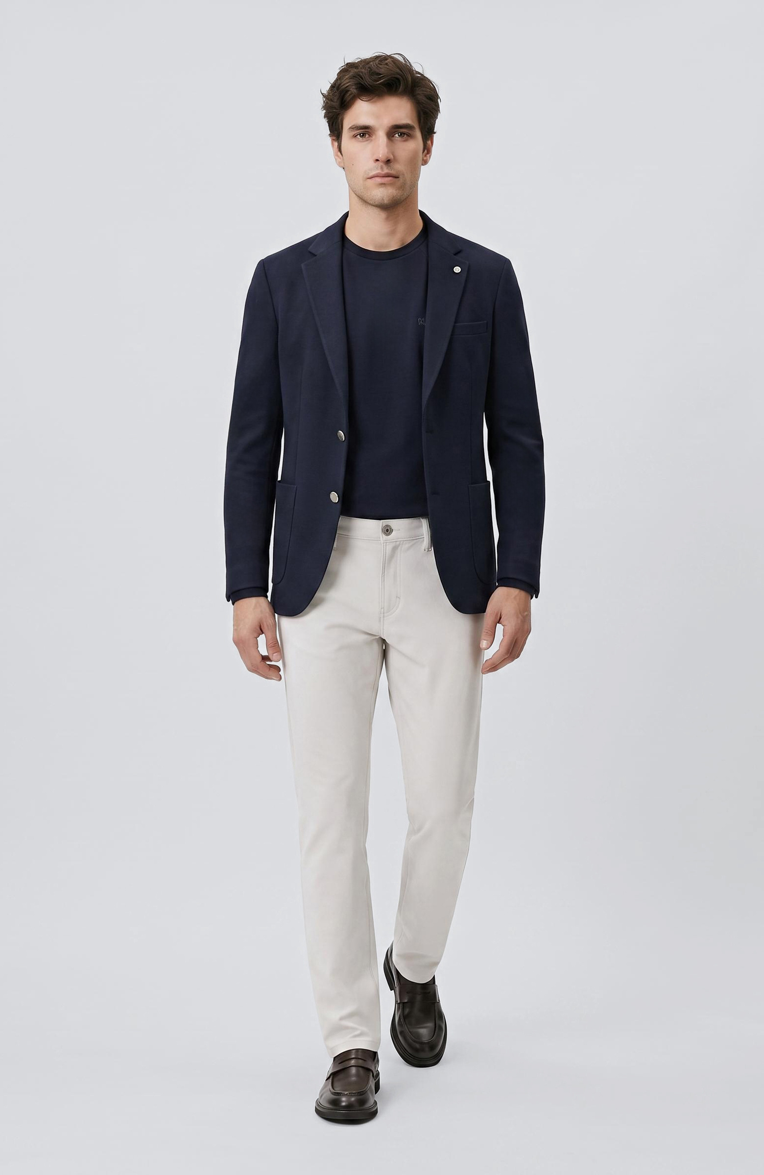 Lacivert Bisiklet Yaka Basic Sweatshirt