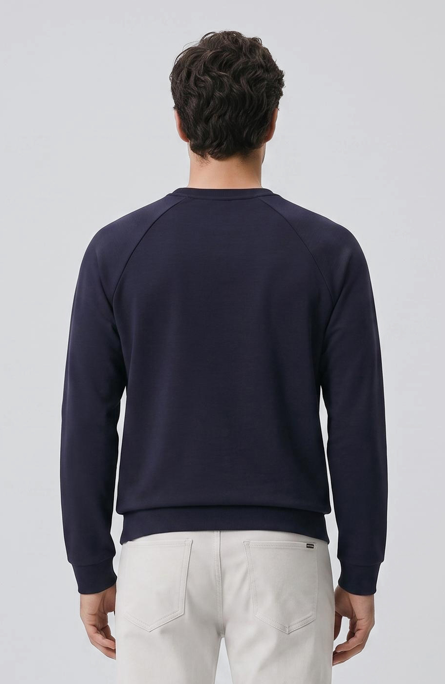 Lacivert Bisiklet Yaka Basic Sweatshirt
