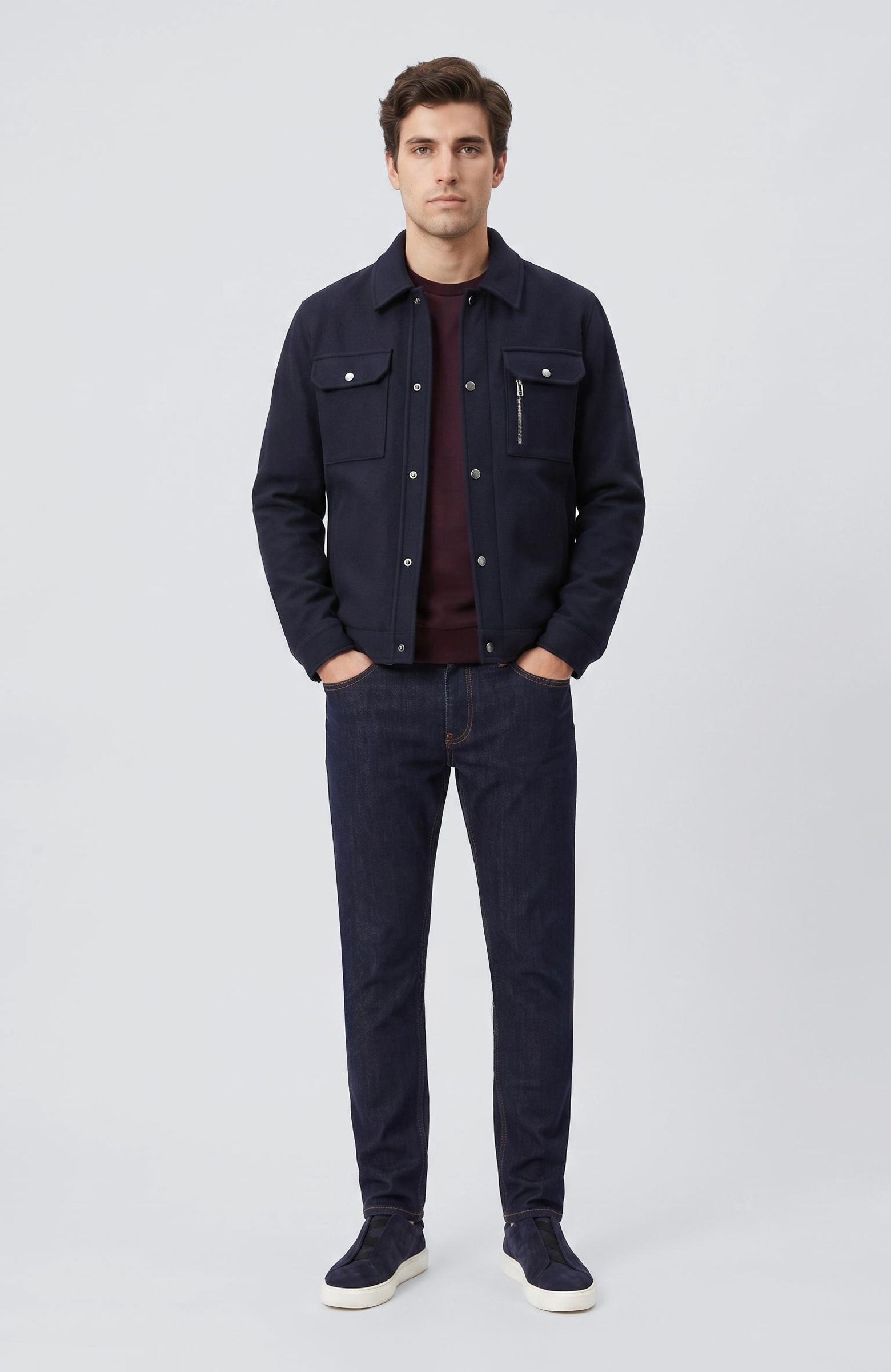 Bordo Bisiklet Yaka Basic Sweatshirt