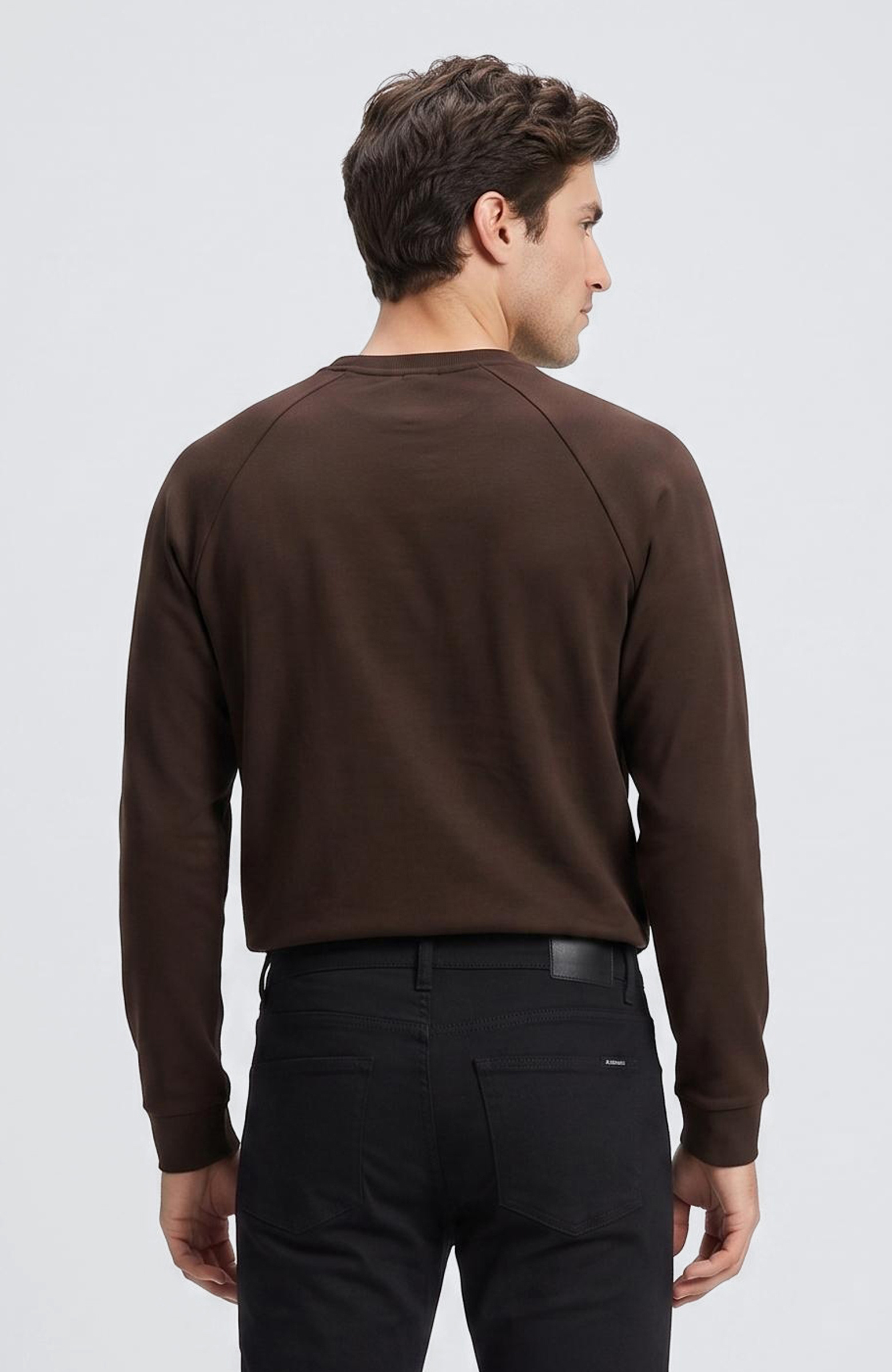 Acı Kahve Bisiklet Yaka Basic Sweatshirt