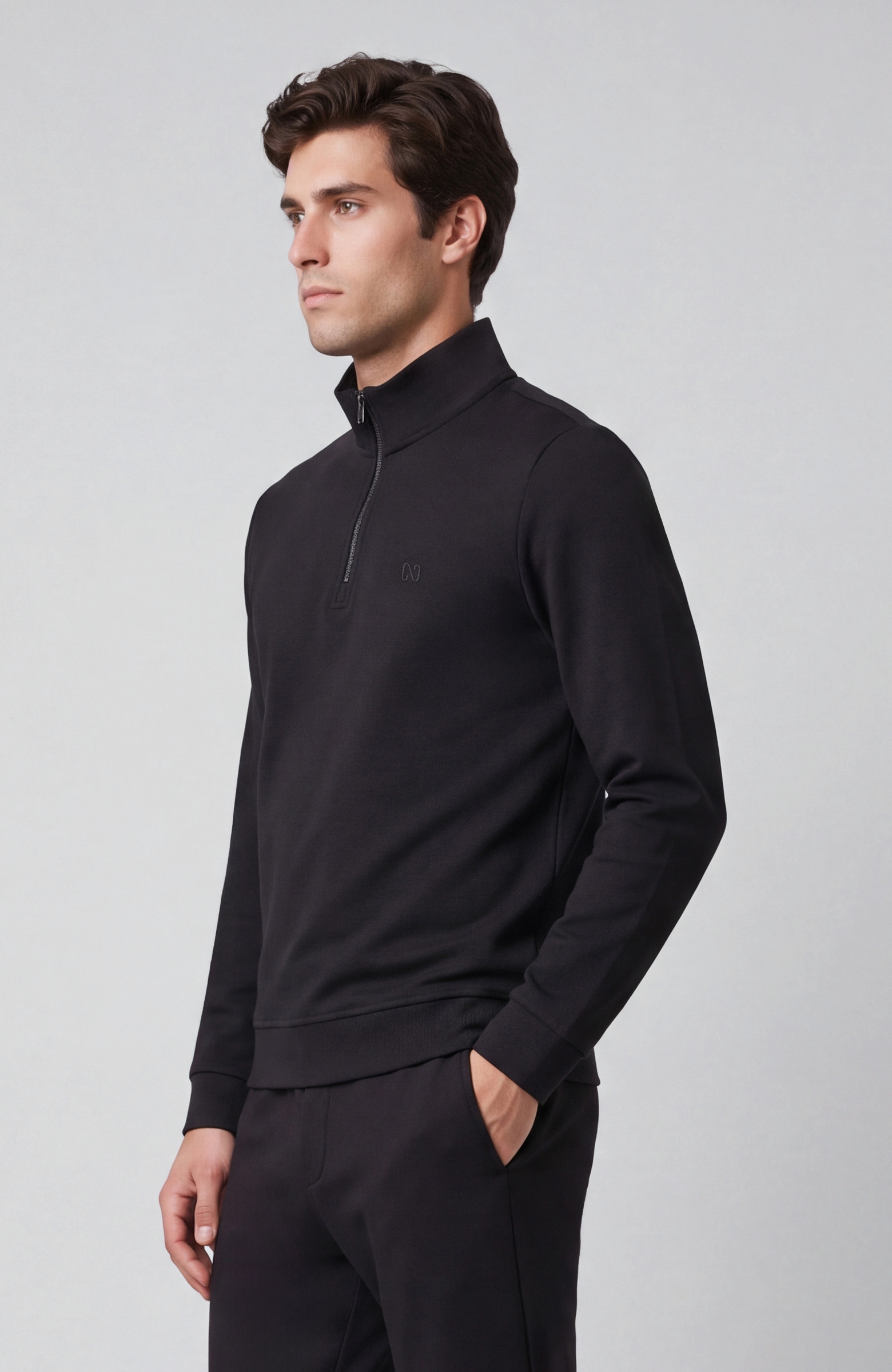 Siyah Kaşkorseli Sweatshirt