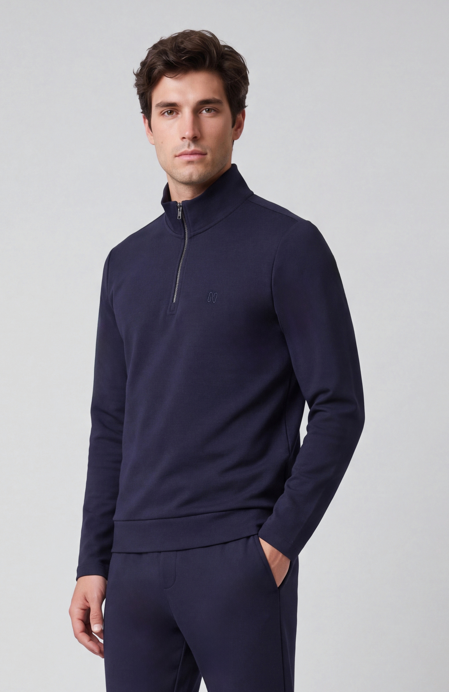 Lacivert Kaşkorseli Sweatshirt