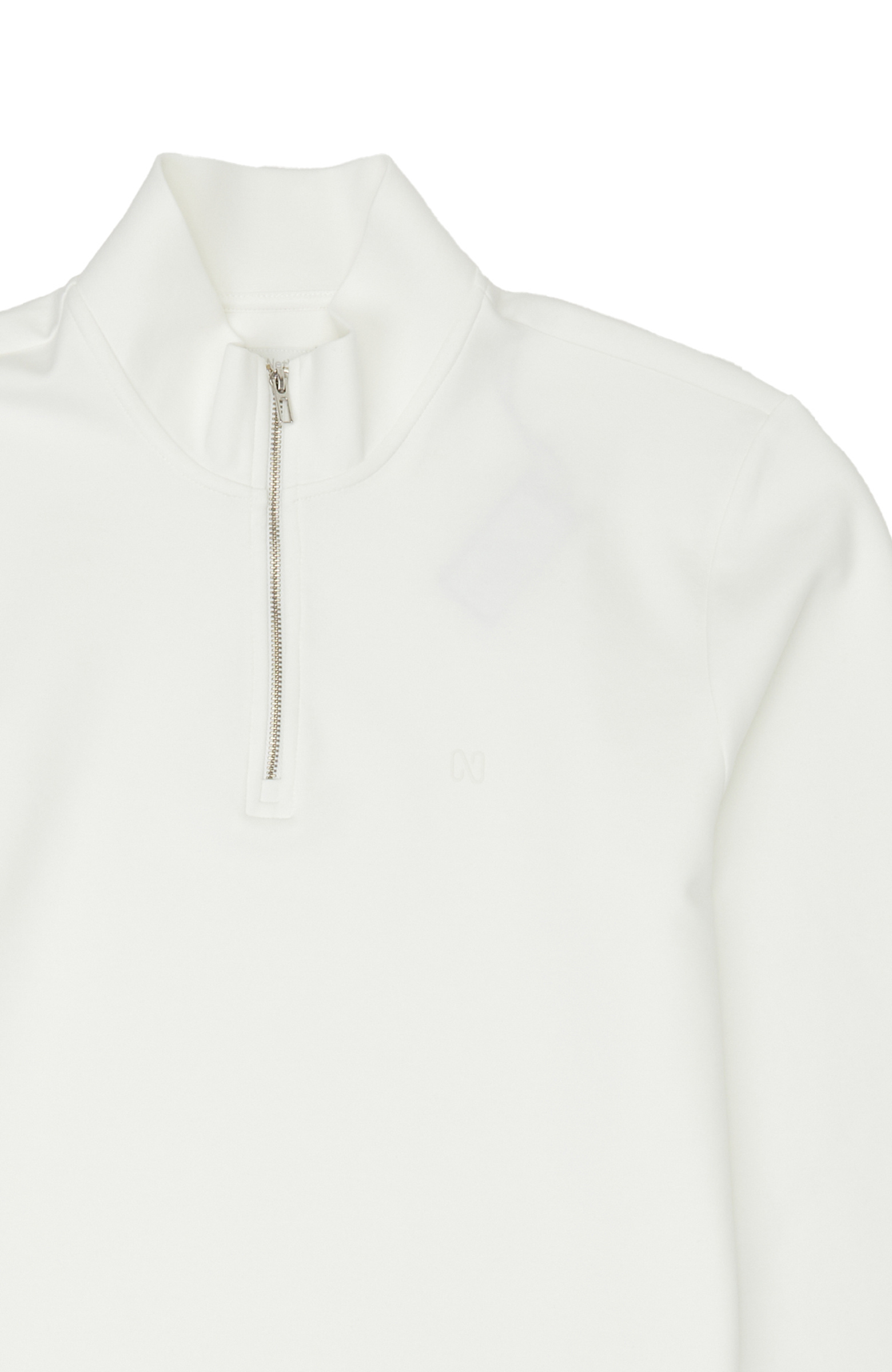 Kırık Beyaz İçi Kaşkorse Detaylı Sweatshirt