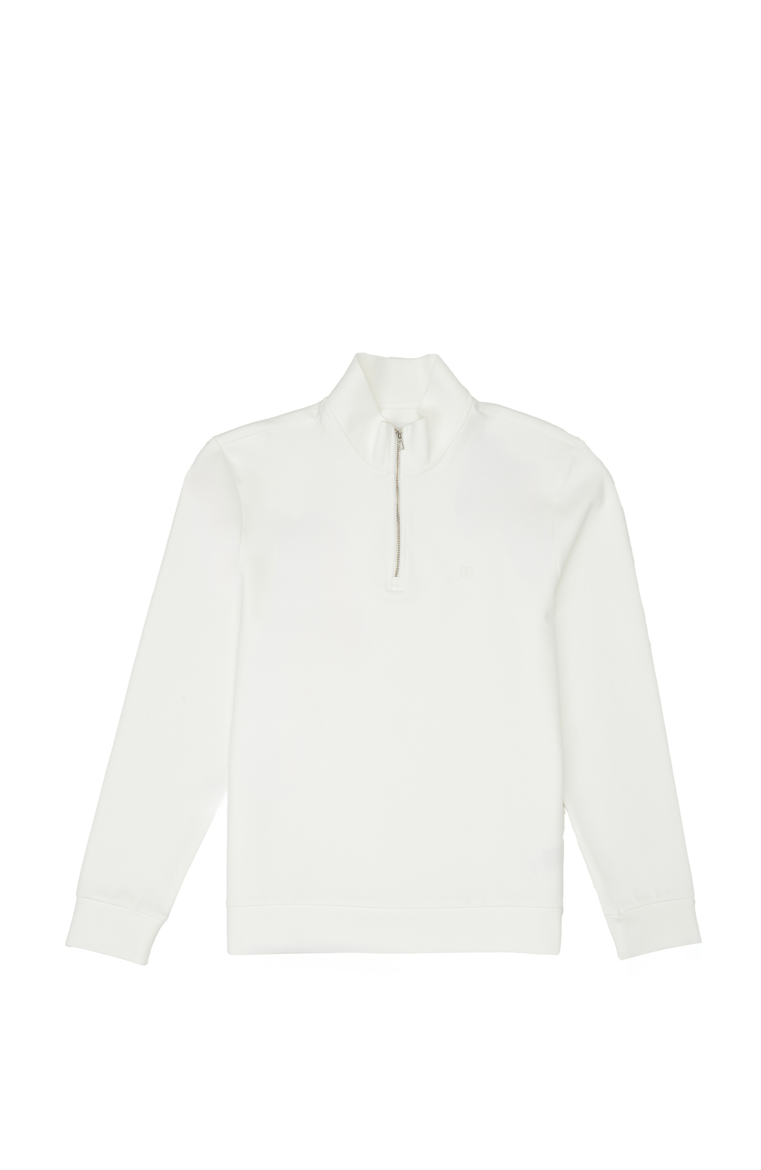 Kırık Beyaz İçi Kaşkorse Detaylı Sweatshirt