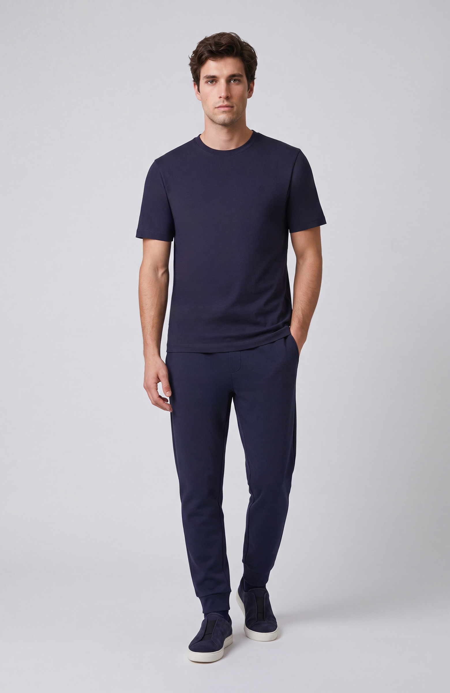 Lacivert Basic Bisiklet Yaka Kısa Kol T-shirt