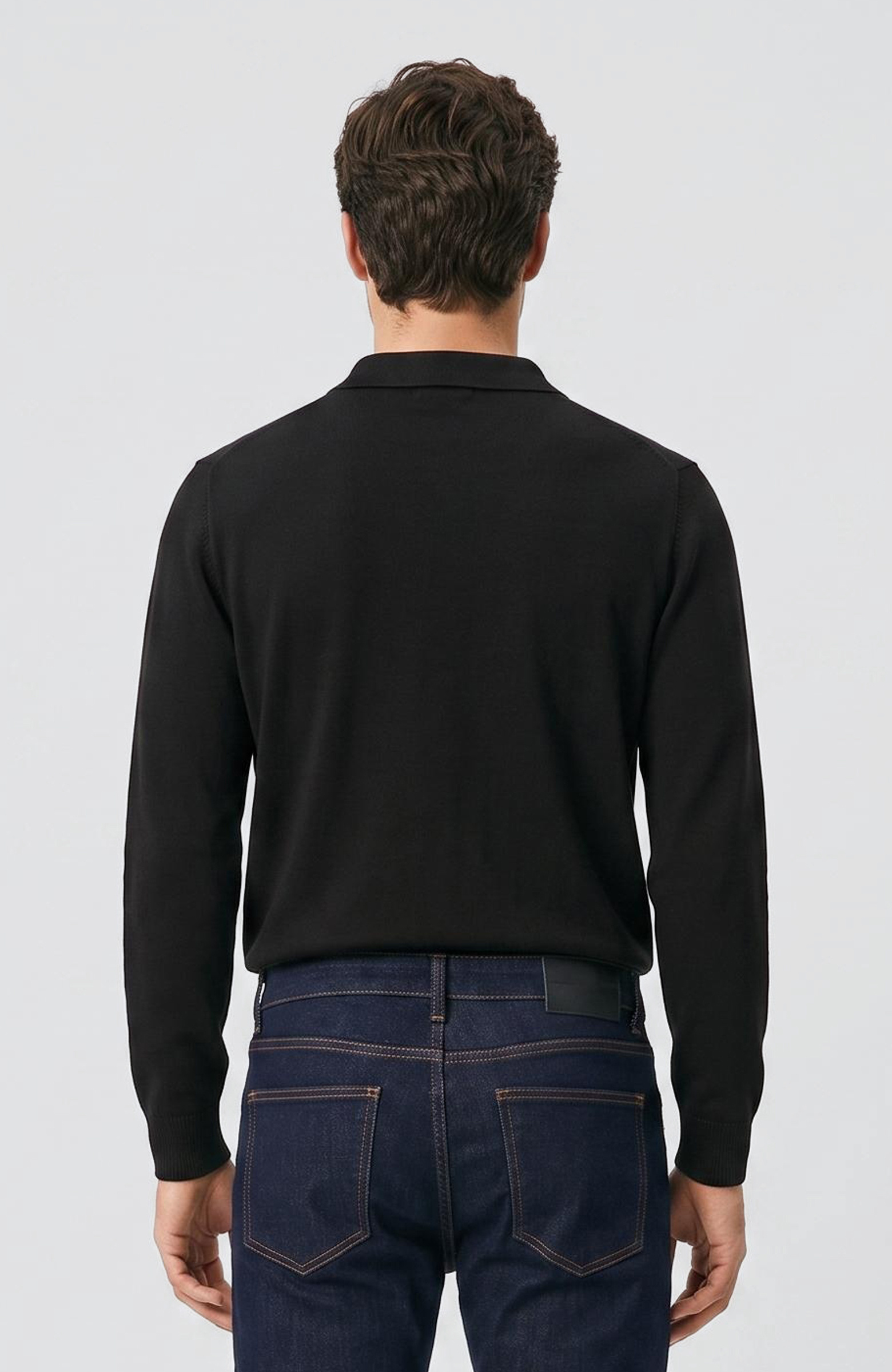 Siyah Polo V Yaka Kazak