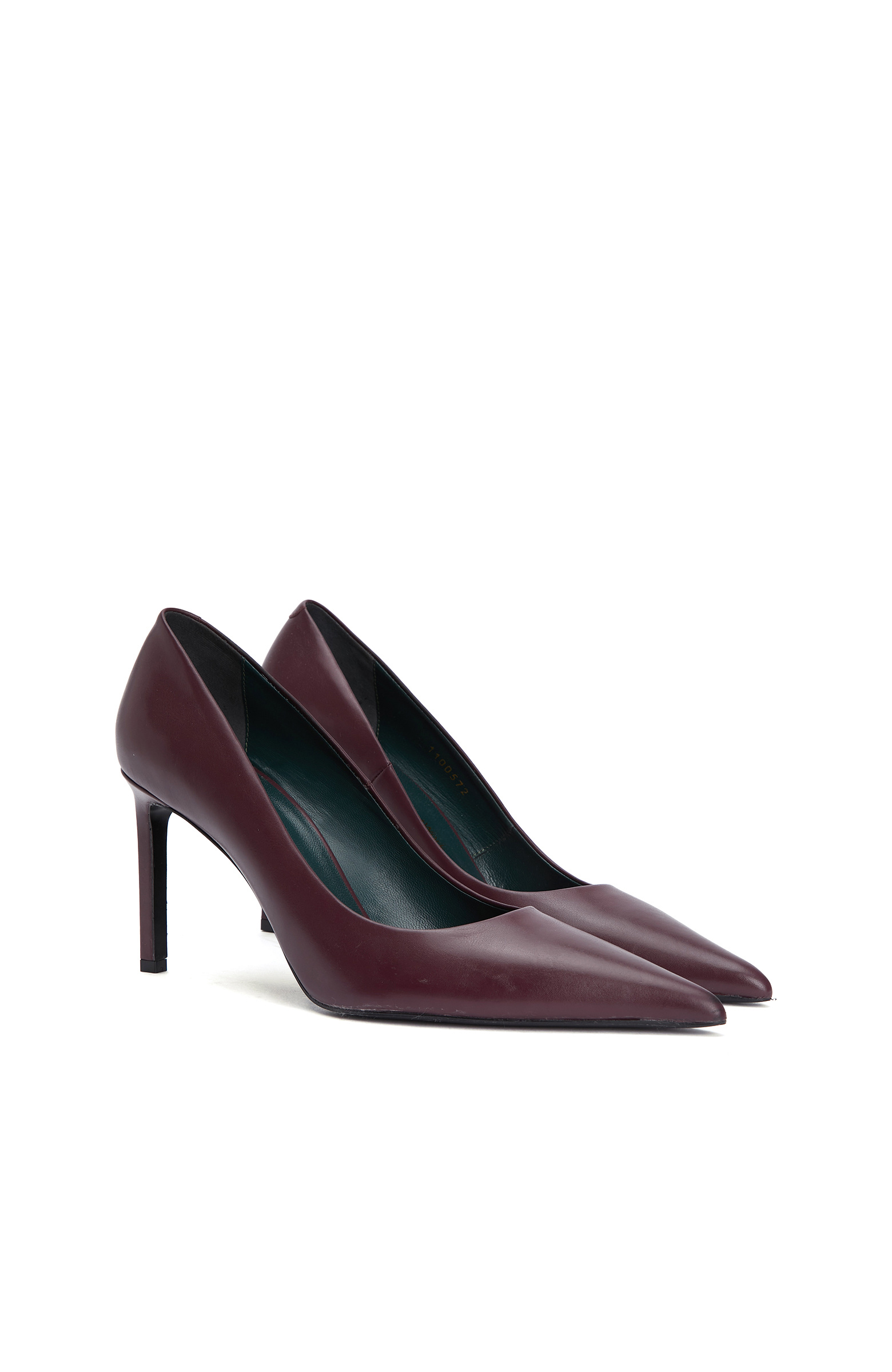 Bordo Yüksek Ökçeli Deri Stiletto