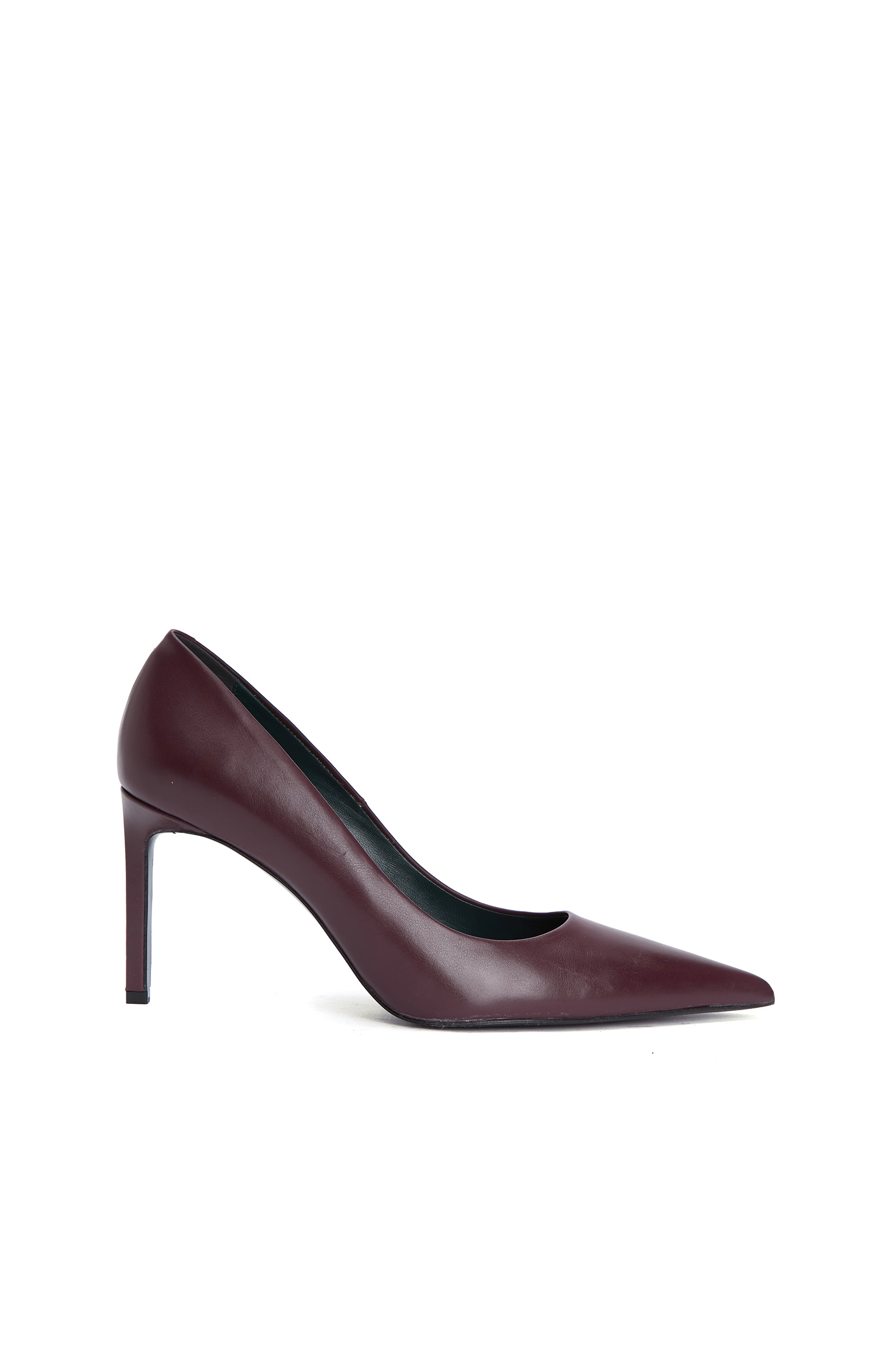 Bordo Yüksek Ökçeli Deri Stiletto