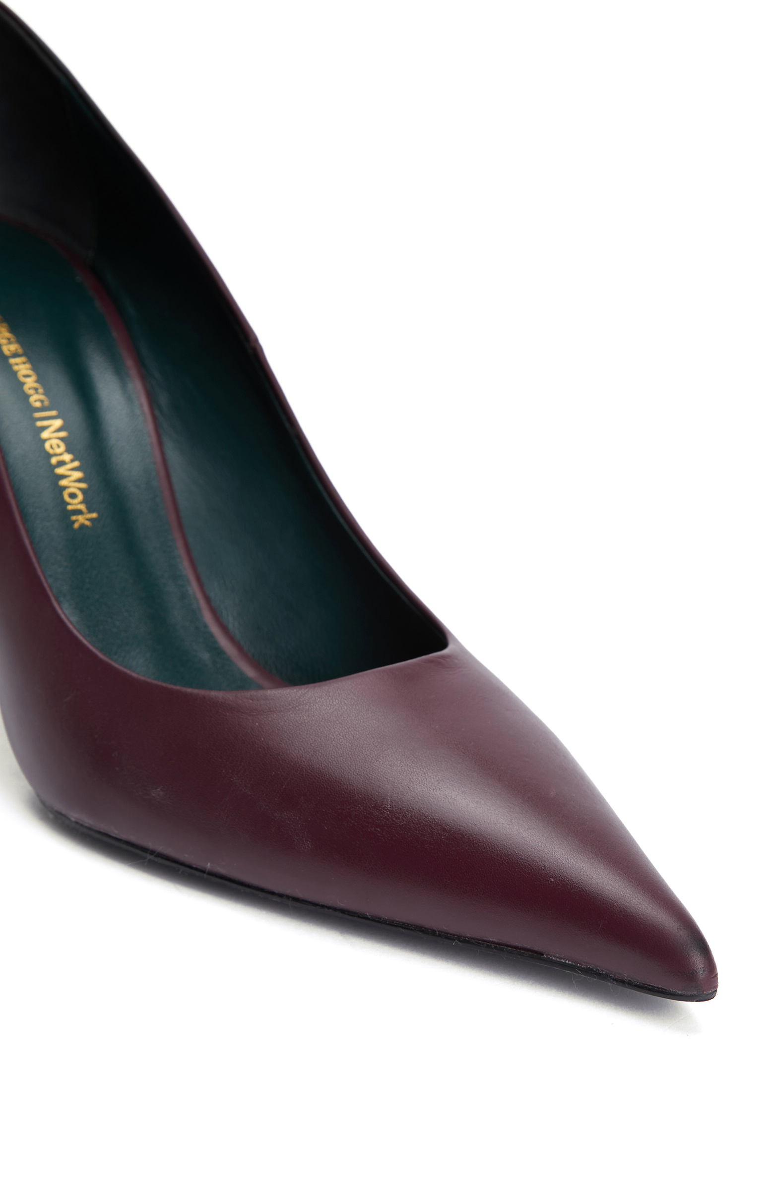 Bordo Yüksek Ökçeli Deri Stiletto
