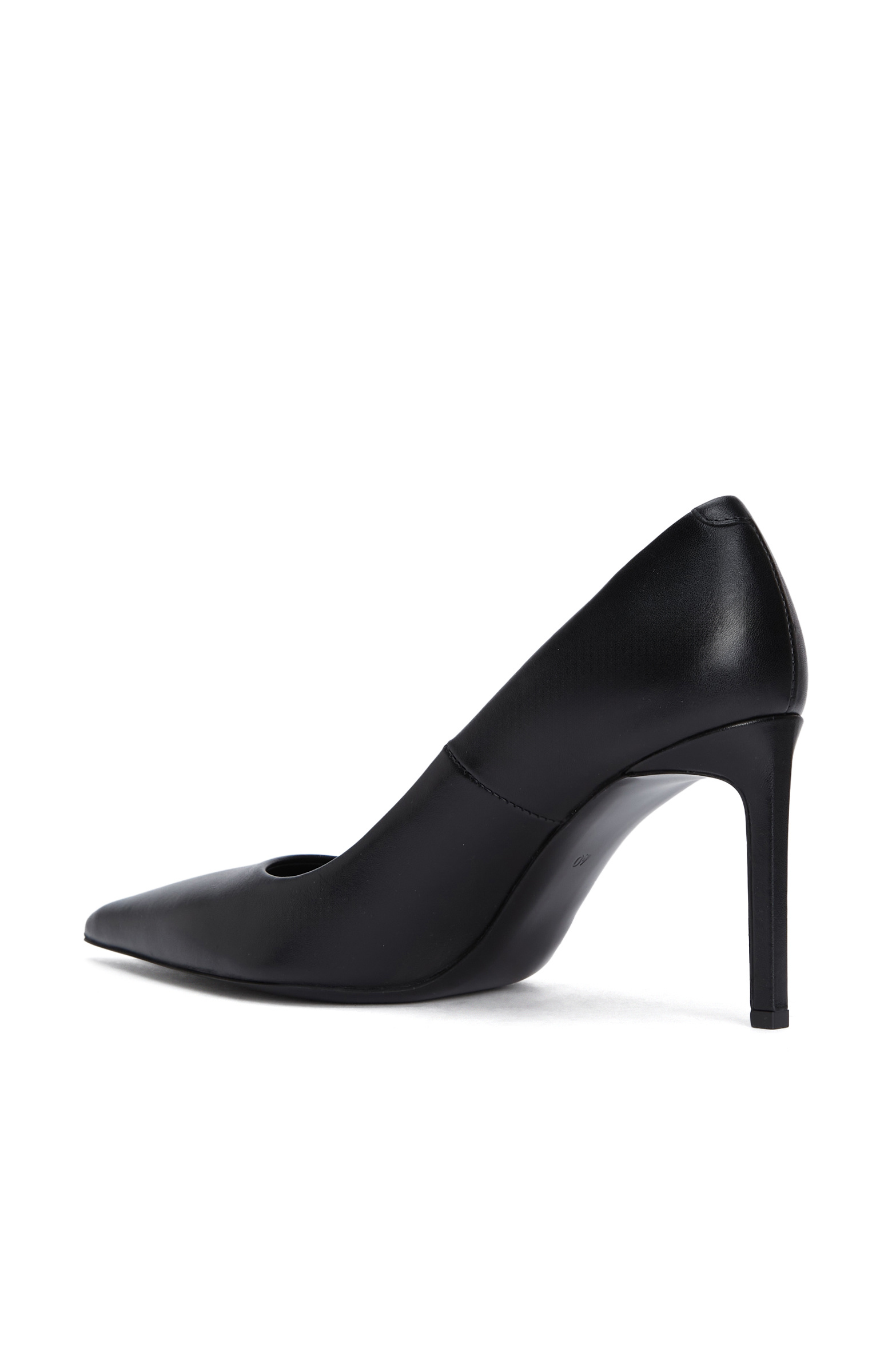 Siyah Kroko Detaylı Deri Stiletto
