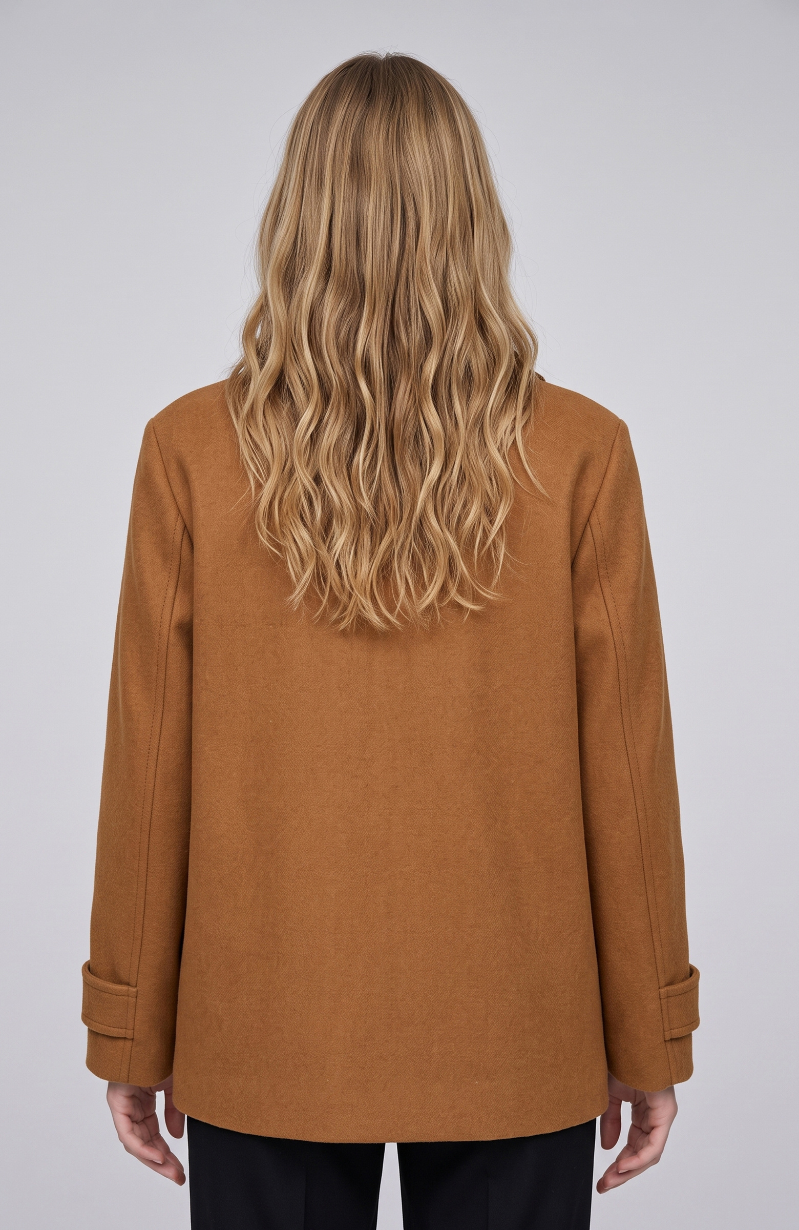 Tütün Süs Apoletli Kaşe Mont
