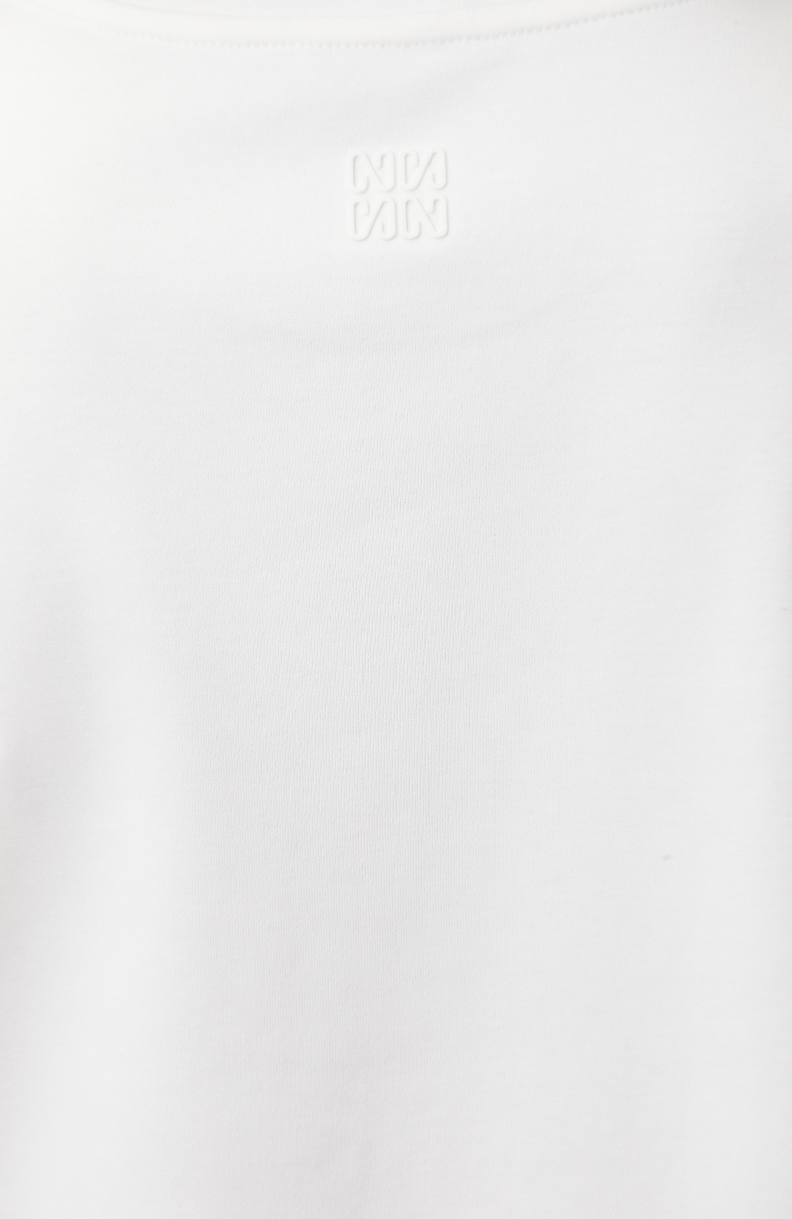 Beyaz Bisiklet Yaka Basic Sweatshirt