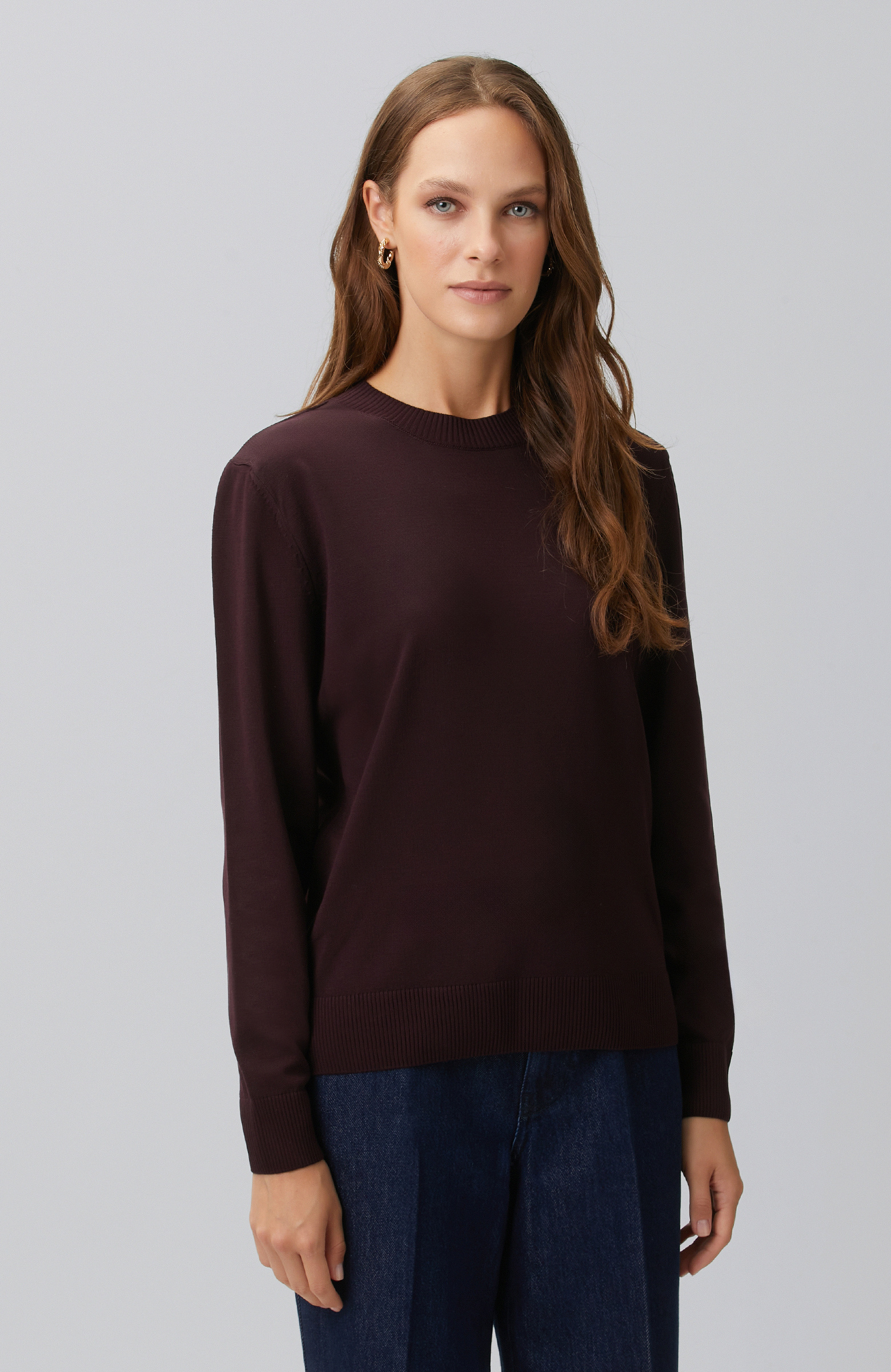 Bordo Bisiklet Yaka Basic Kazak