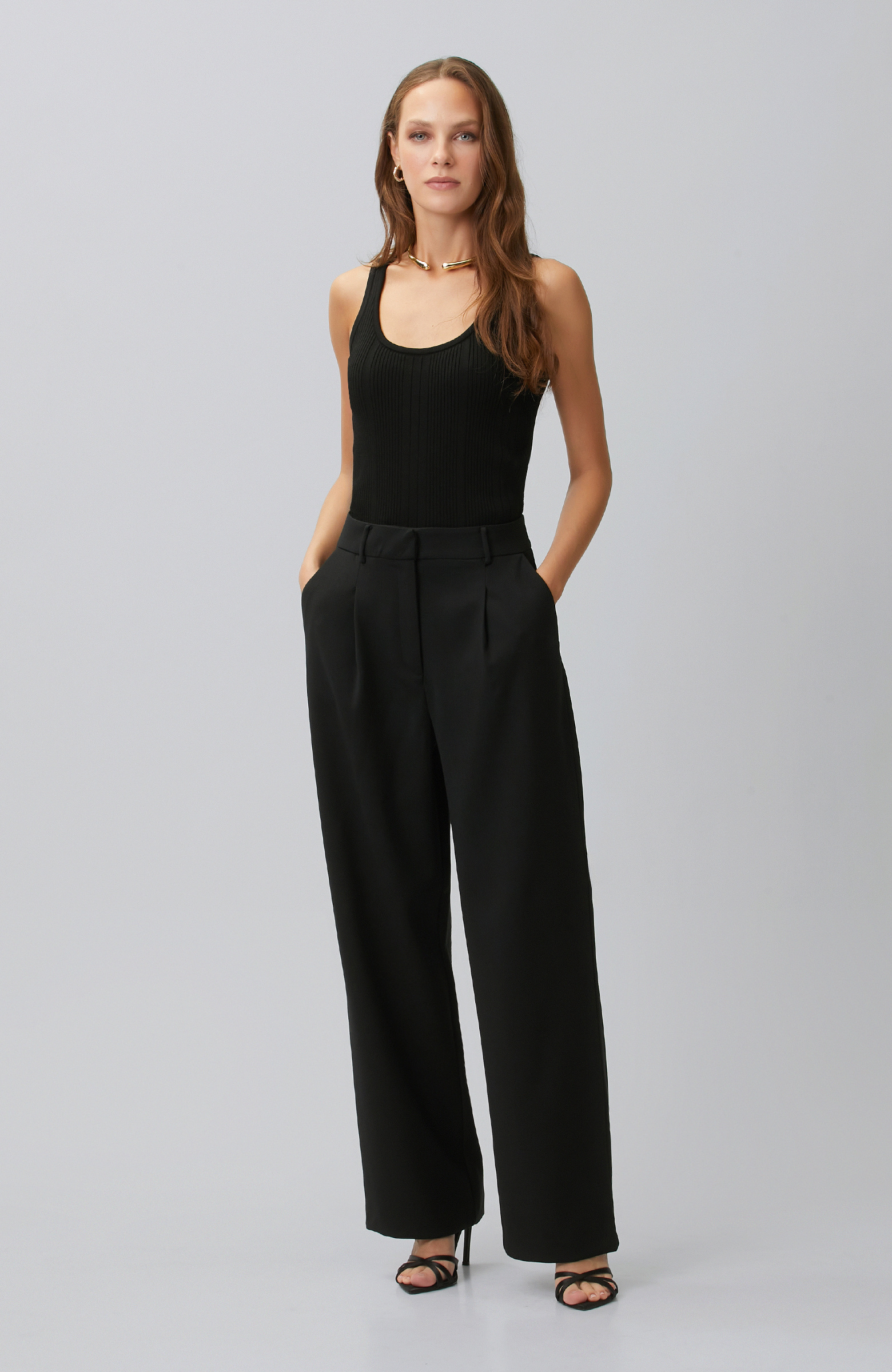 Siyah Askılı Rayon Atlet