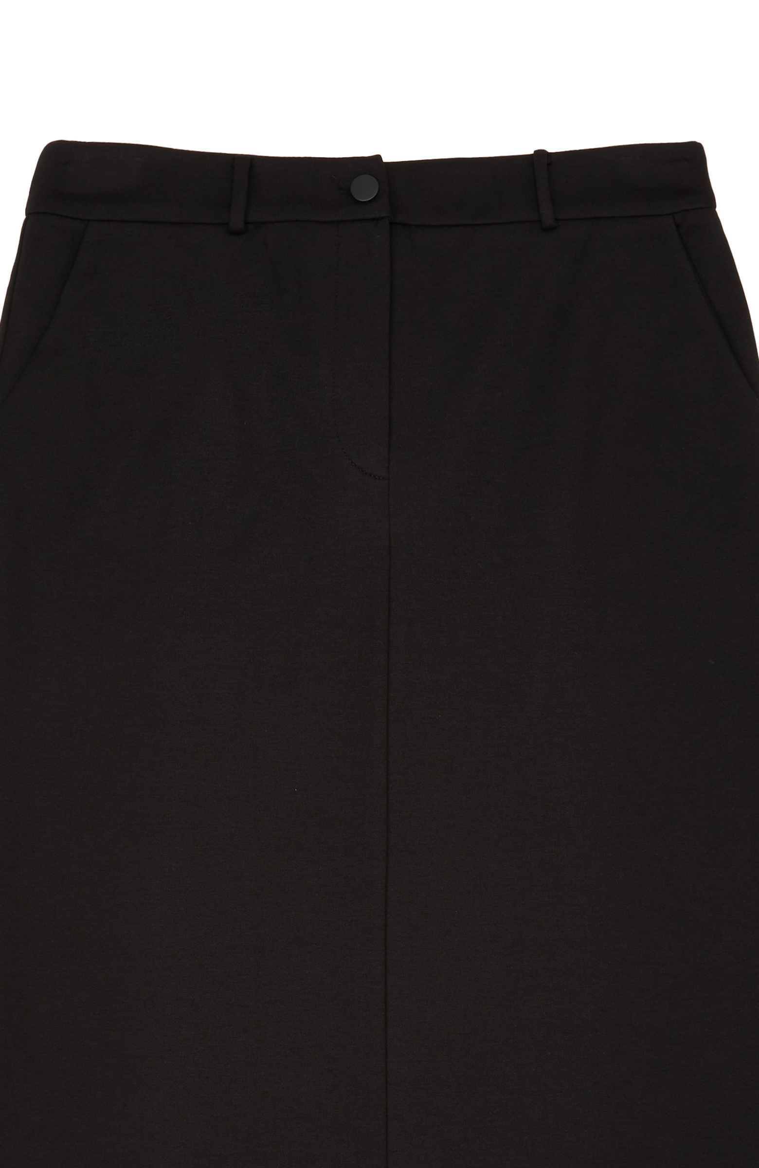 Siyah Önü Yırtmaçlı Midi Etek