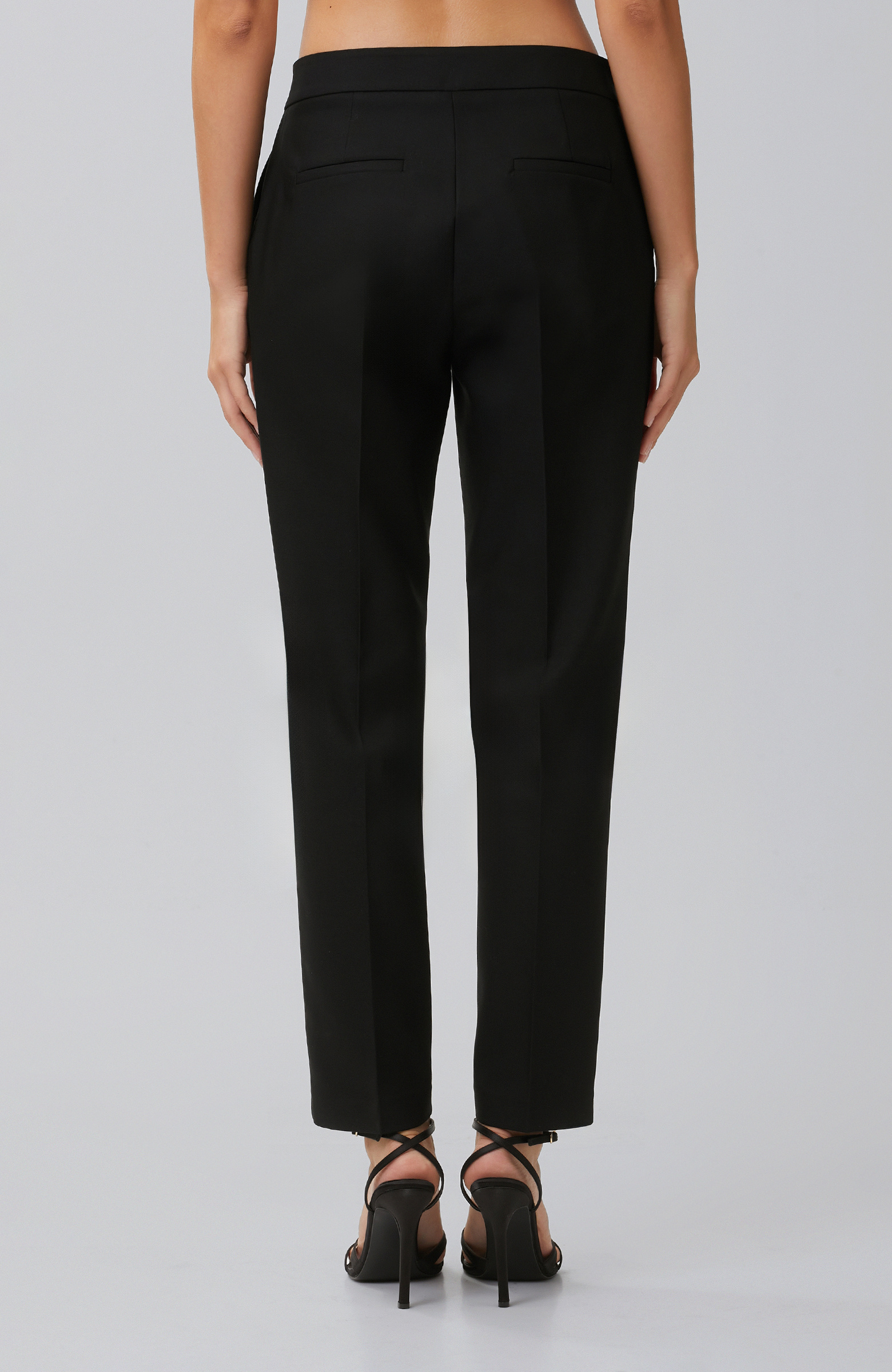 Siyah Dar Paça Aksesuarlı Skinny Pantolon
