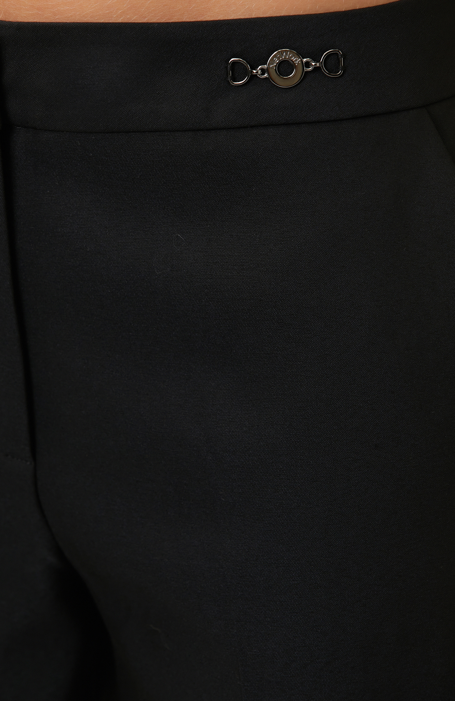 Siyah Dar Paça Aksesuarlı Skinny Pantolon