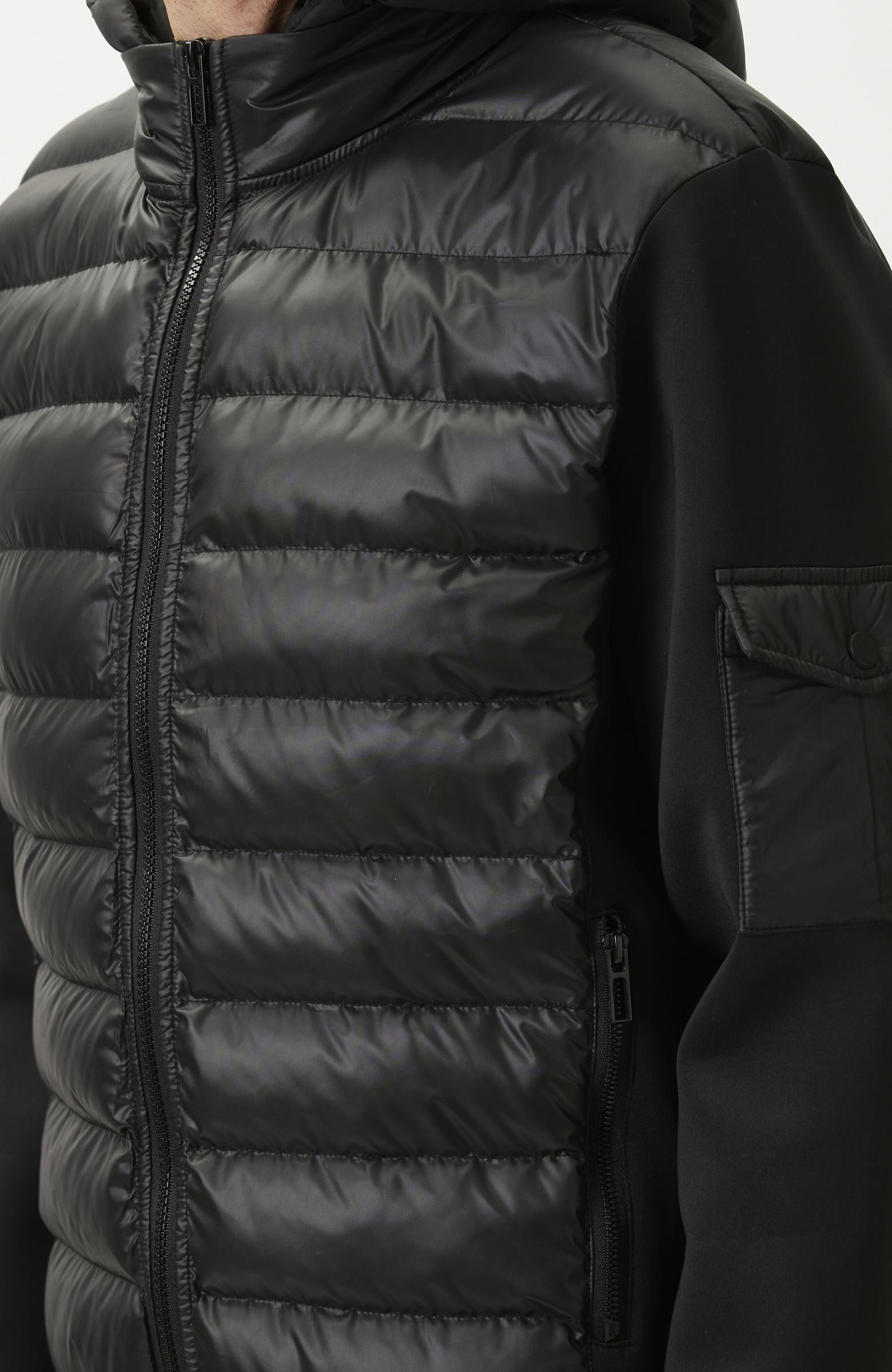 N-Tech Siyah Scuba Kumaş Puffer Mont