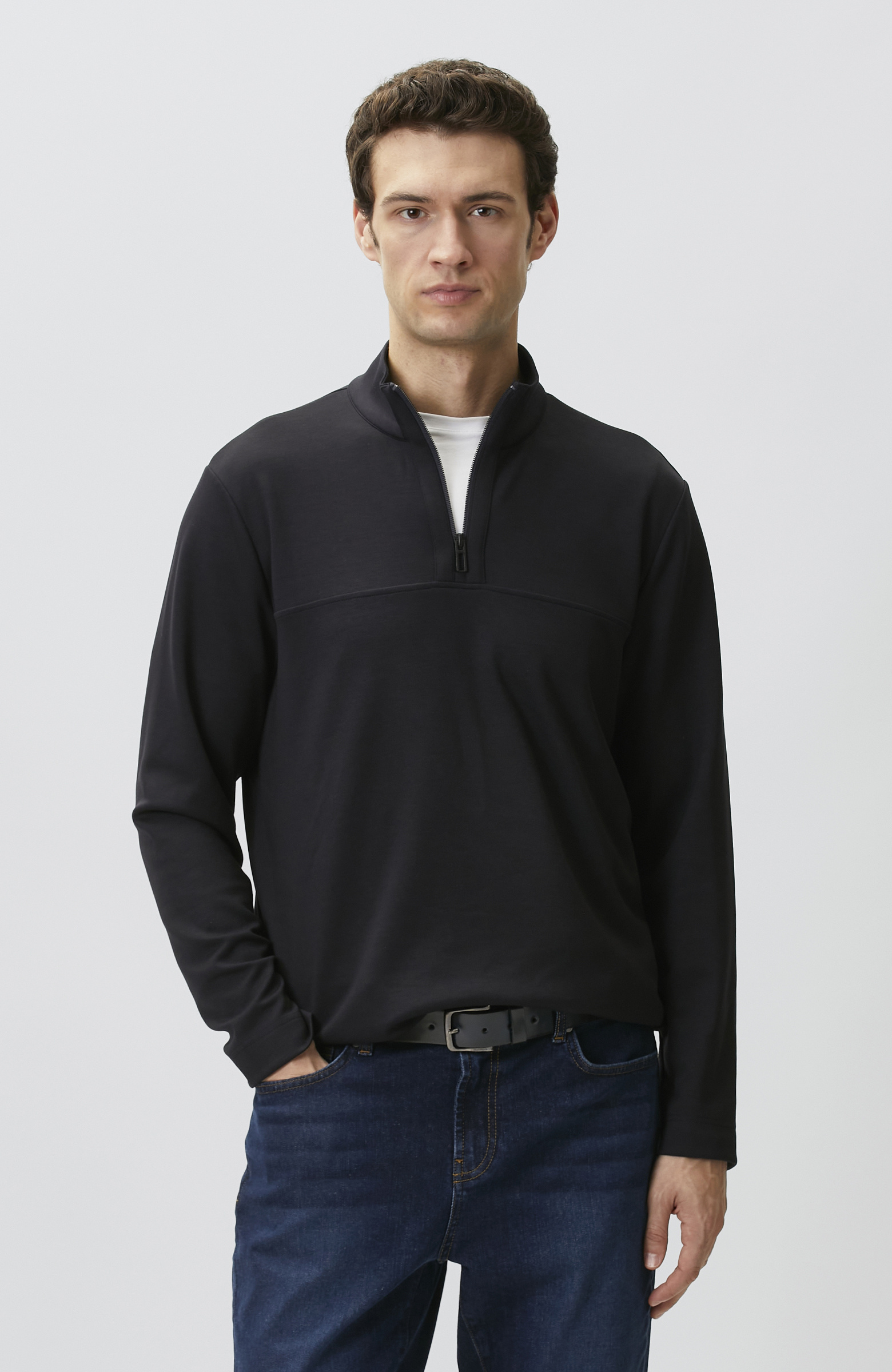 N-Tech Lacivert Modal Karışımlı Sweatshirt
