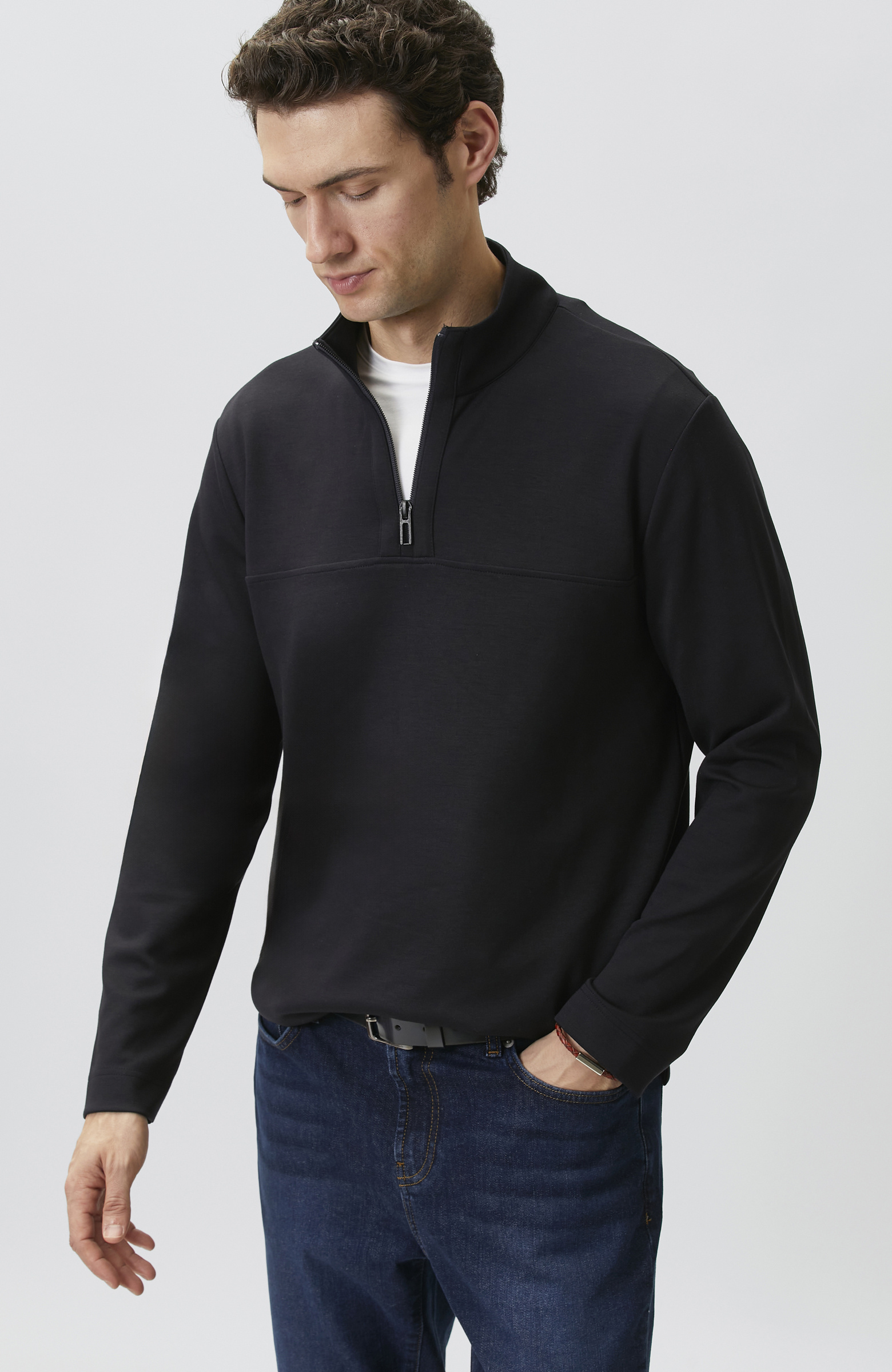 N-Tech Lacivert Modal Karışımlı Sweatshirt