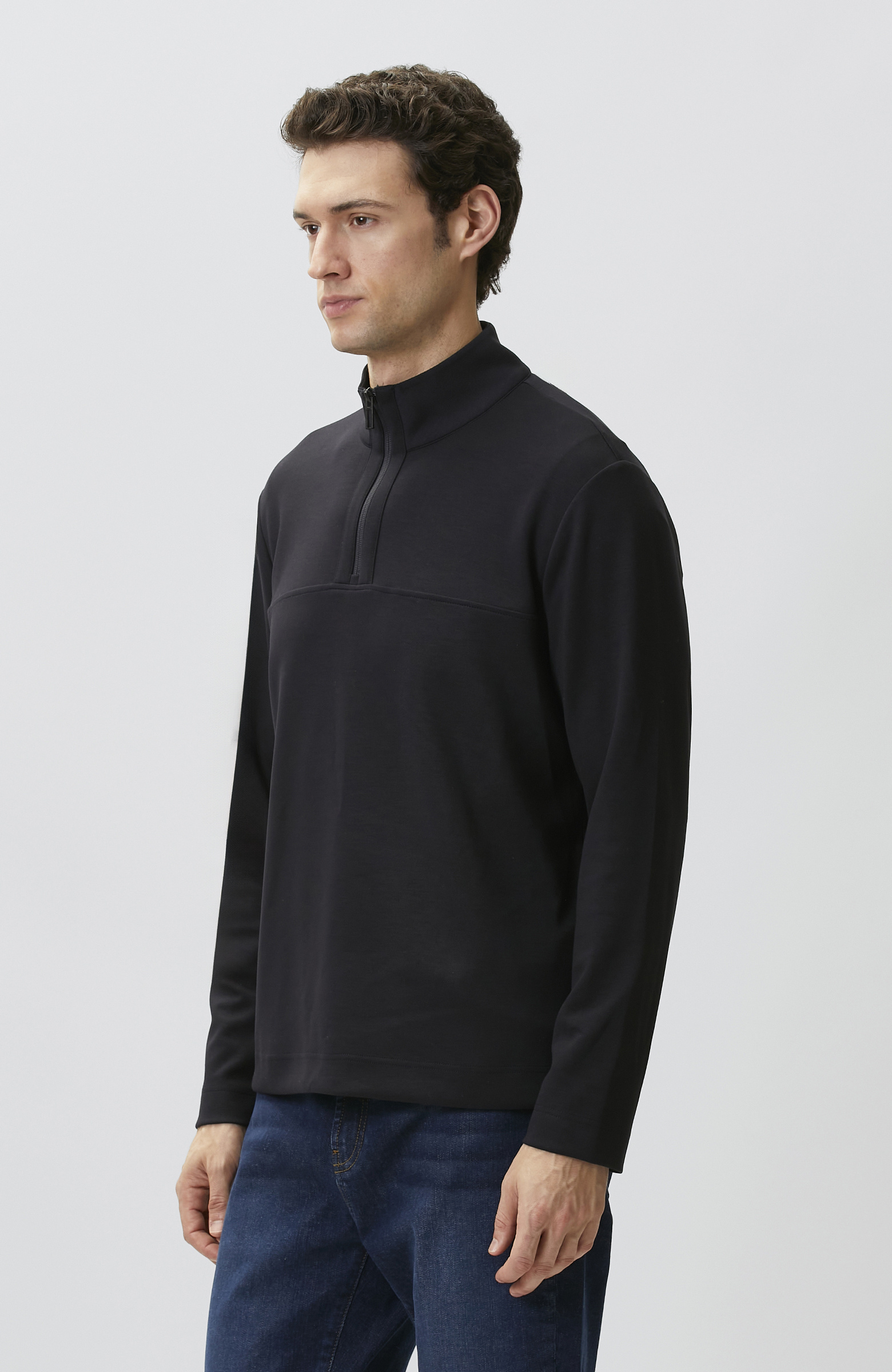N-Tech Lacivert Modal Karışımlı Sweatshirt