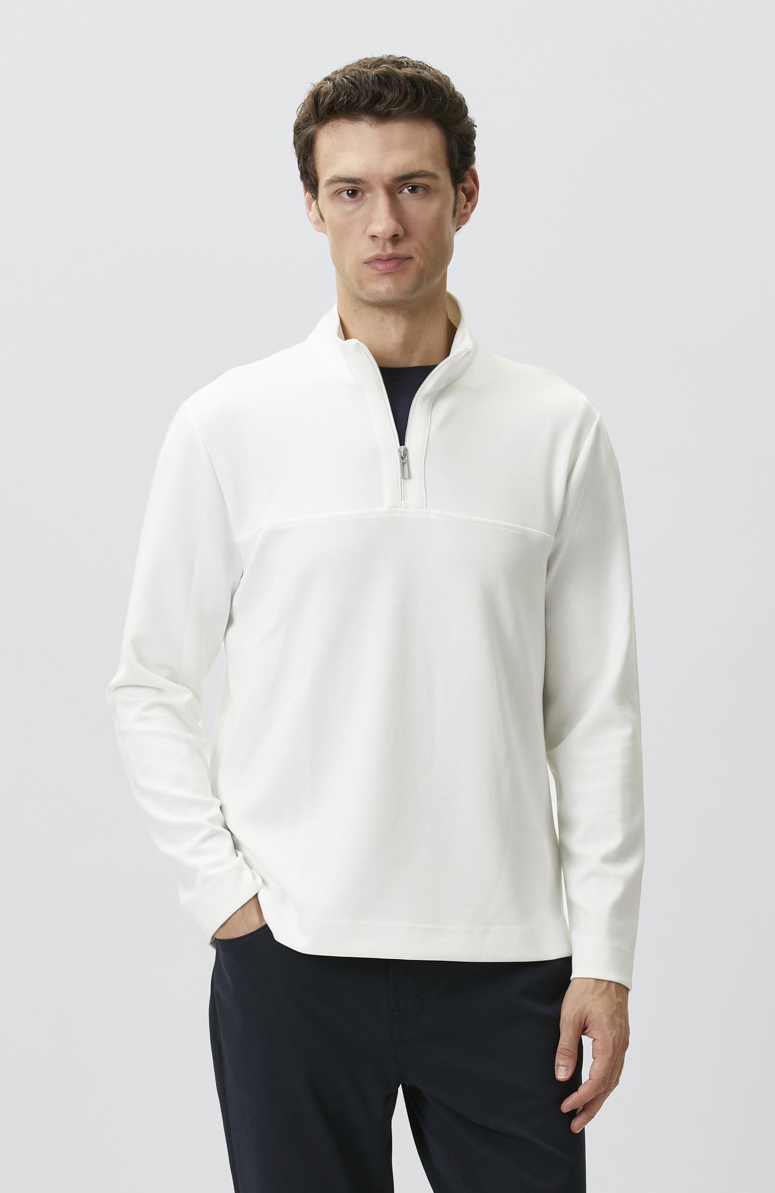 N-Tech Ekru Modal Karışımlı Sweatshirt