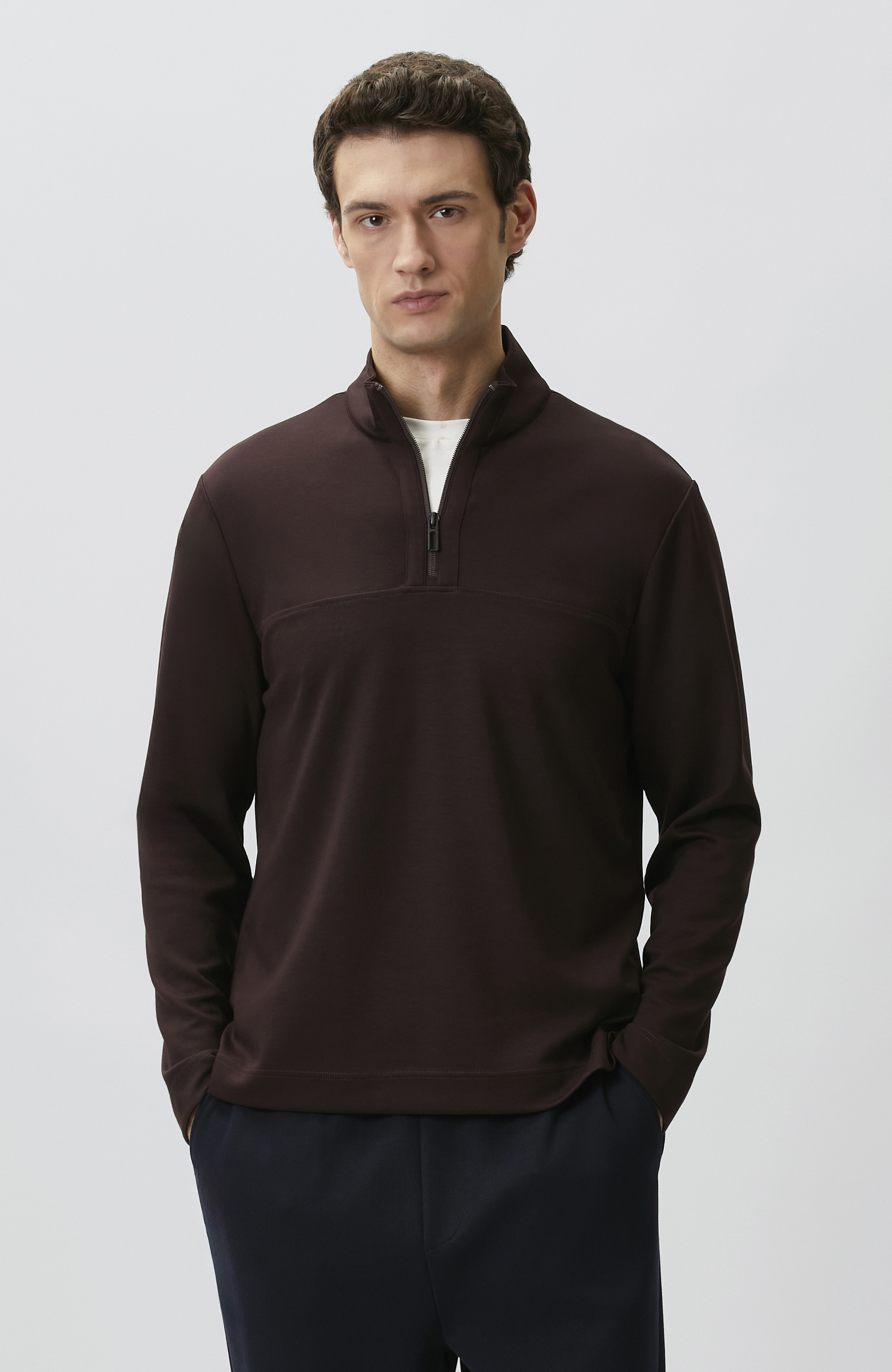 Bordo Modal Karışımlı Sweatshirt