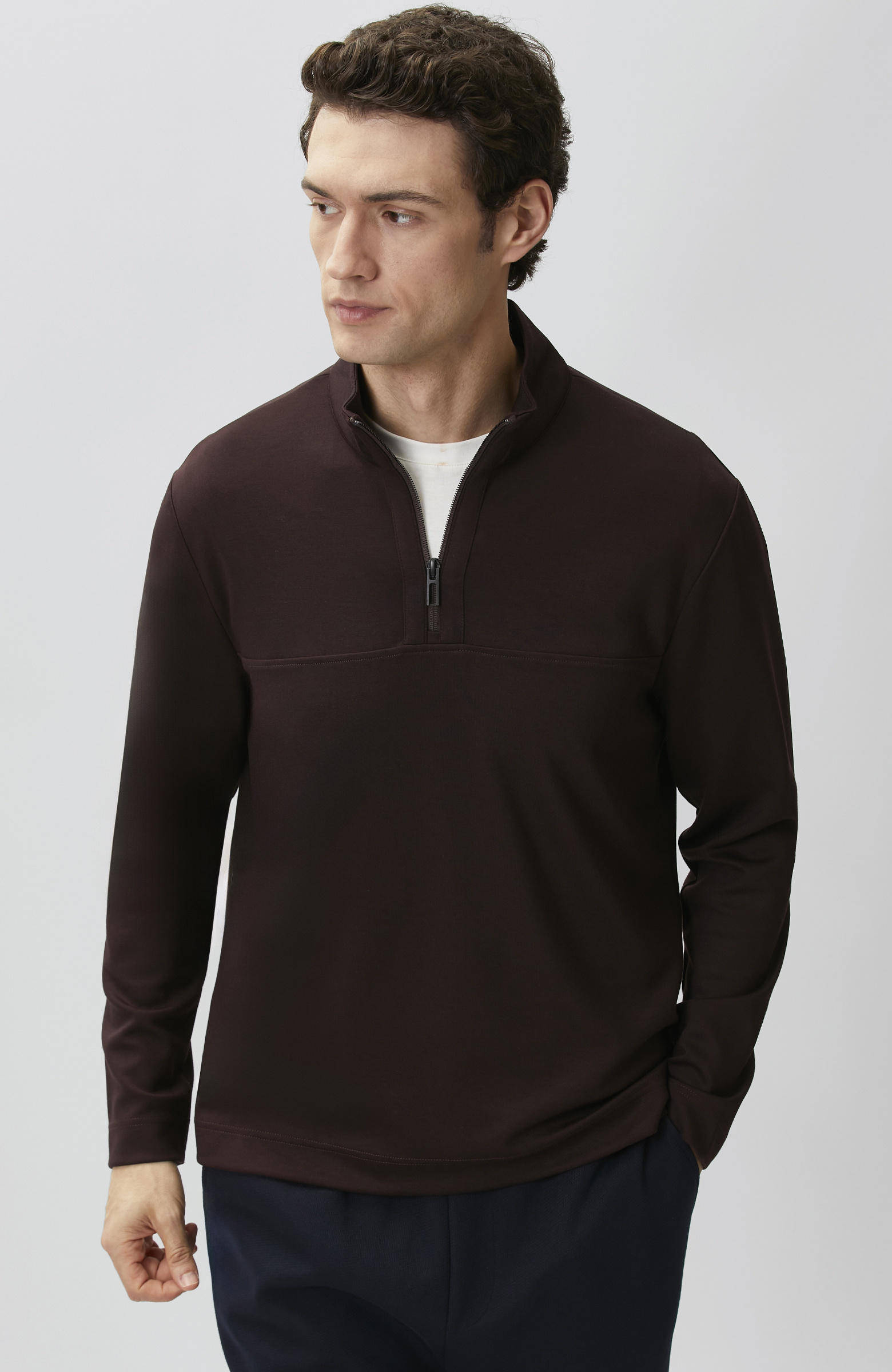 Bordo Modal Karışımlı Sweatshirt