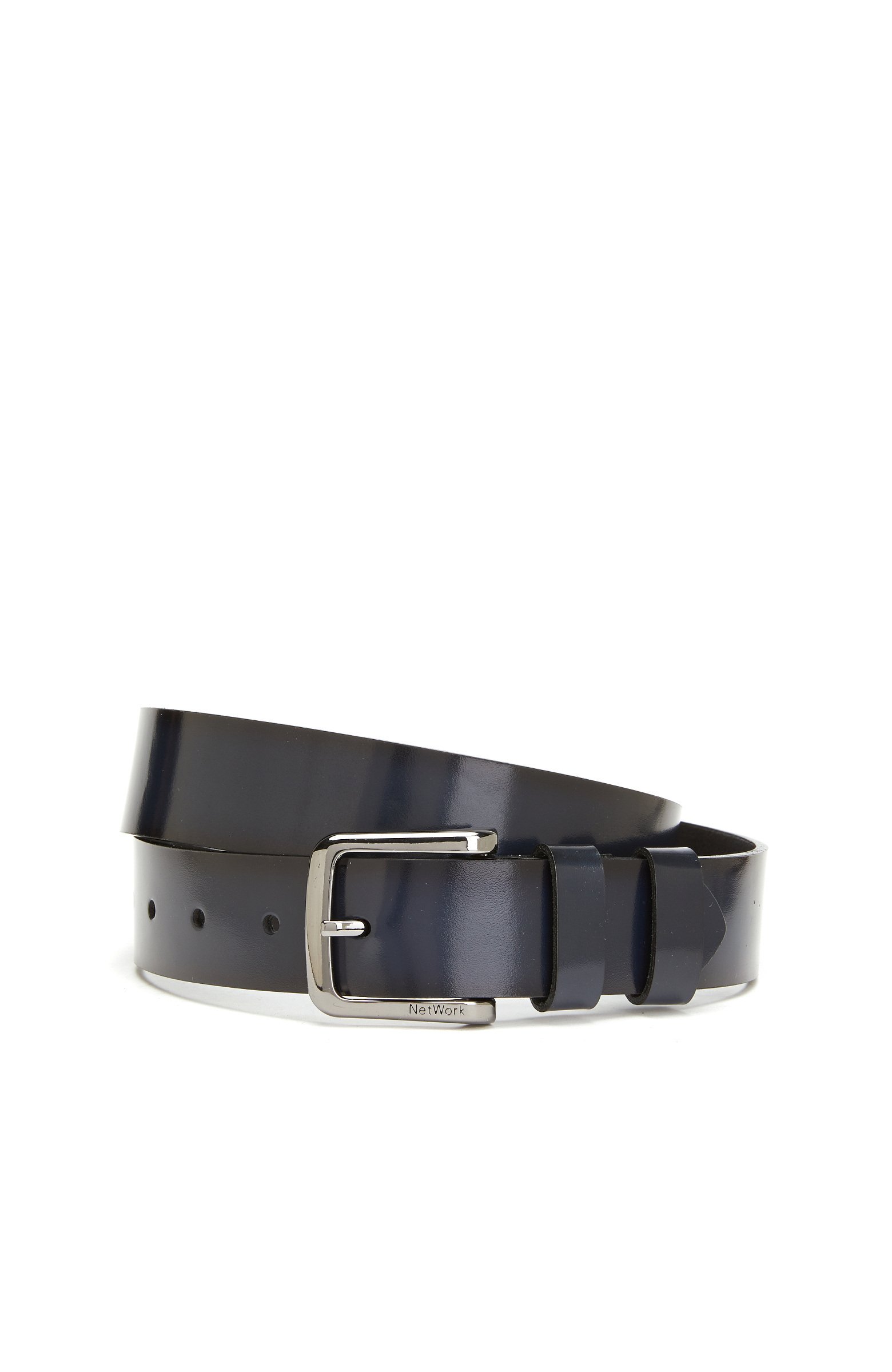 Navy Blue Men's Leather Belt