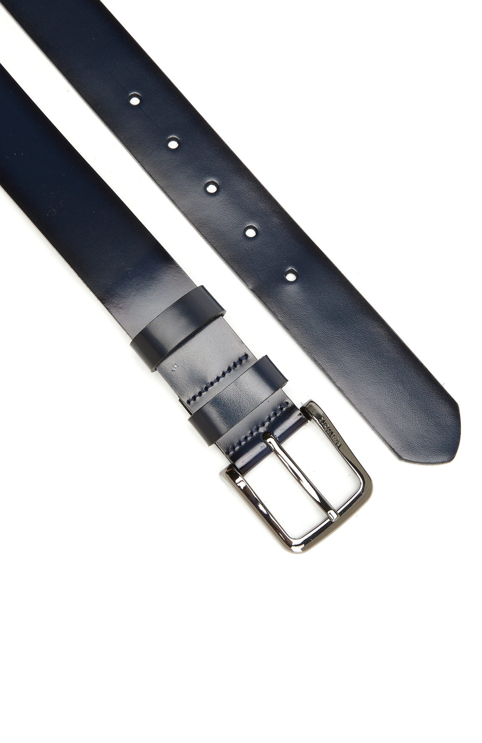 Navy Blue Men's Leather Belt
