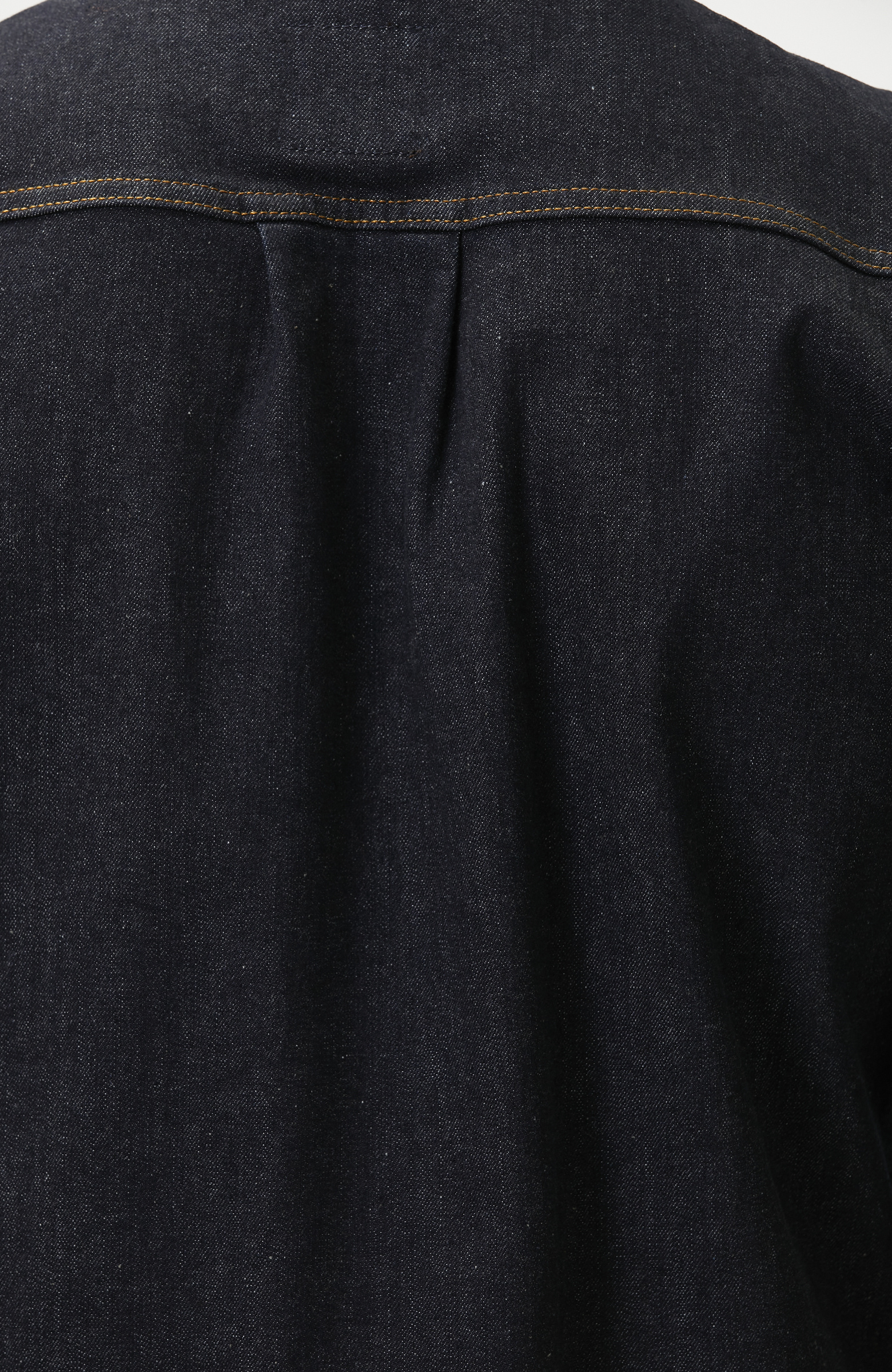 Lacivert Yakası Deri Garnili Denim Mont
