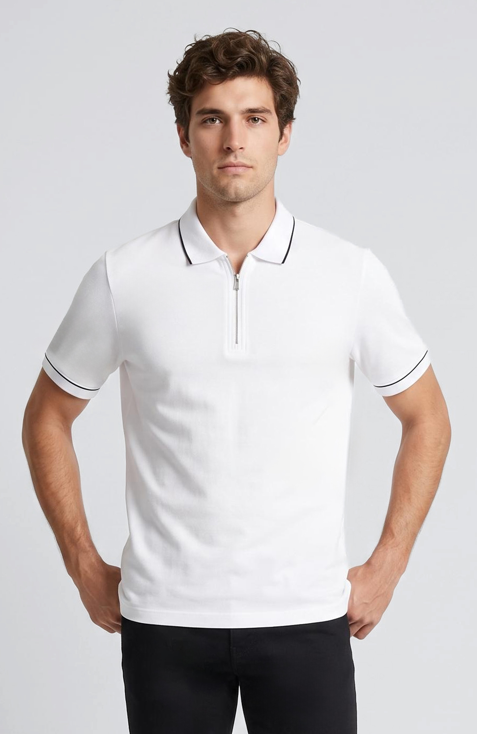 Beyaz Polo Pike T-shirt