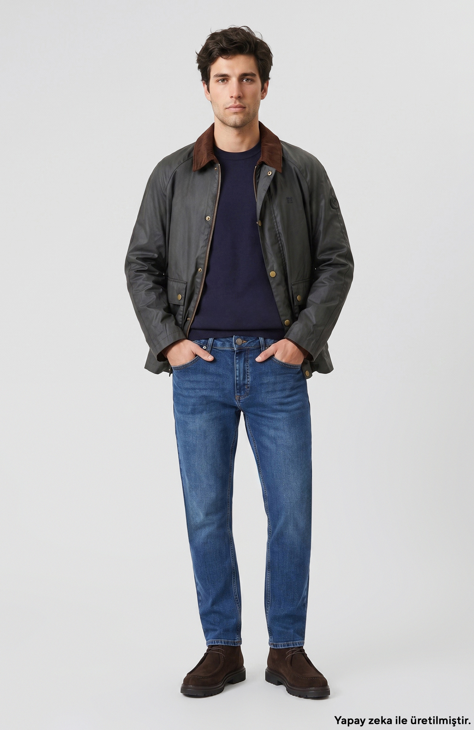 Koyu Lacivert Denim Pantolon