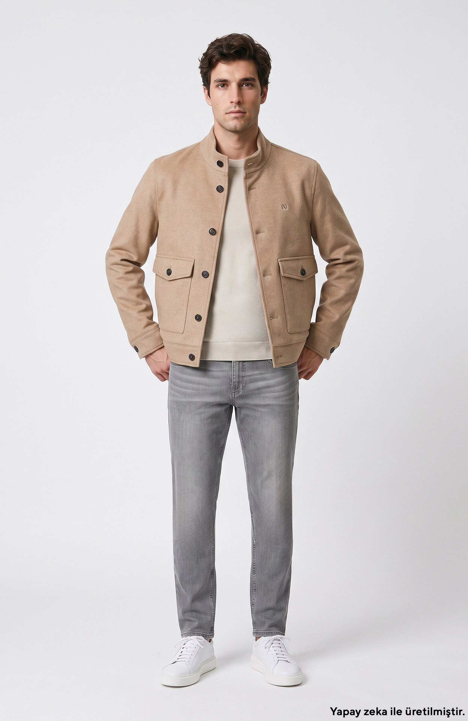 Açık Gri Denim Pantolon